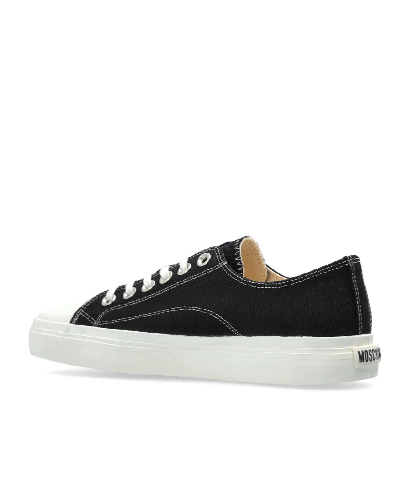 Moschino Square-toe Low-top Sneakers In Black