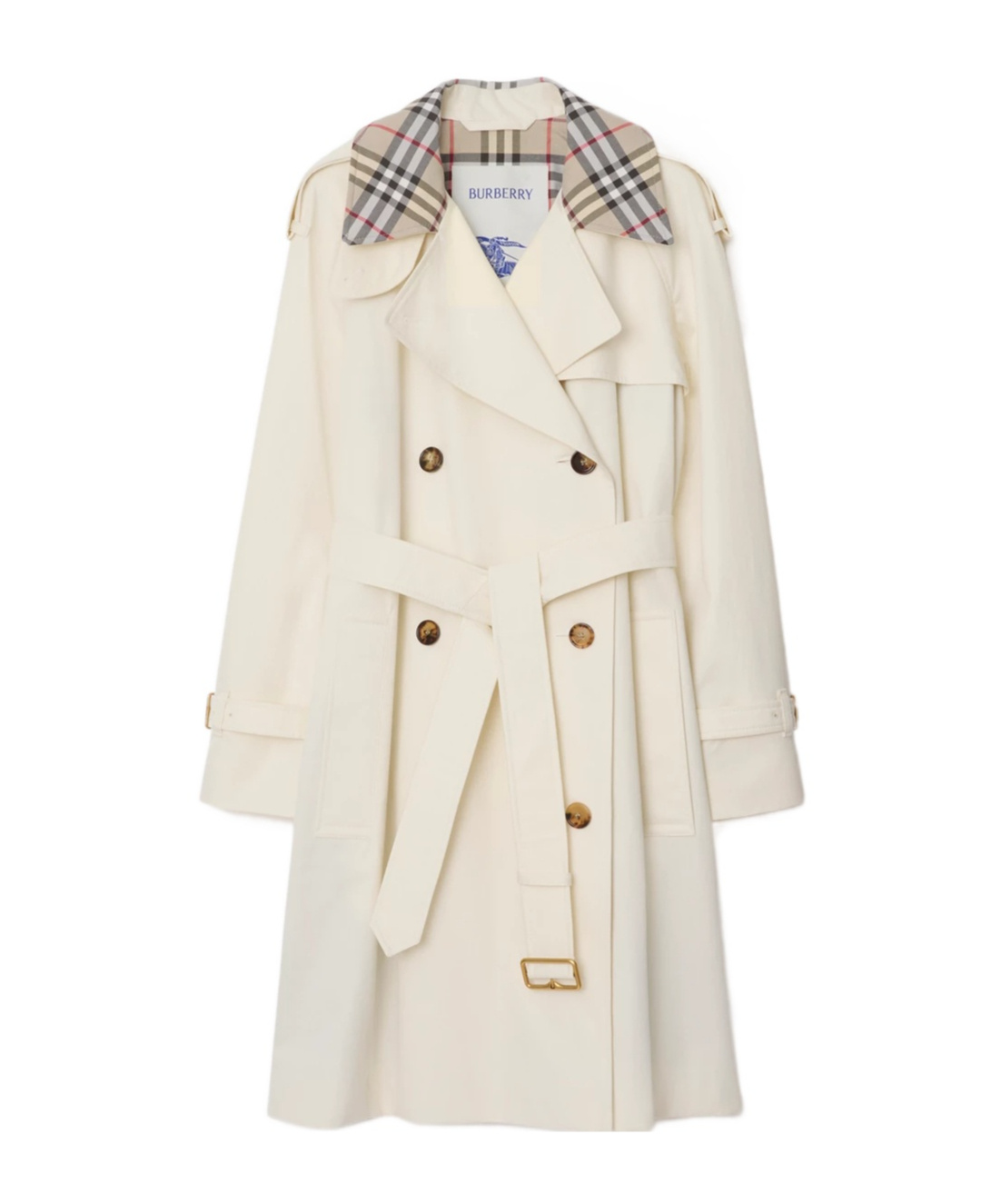 Burberry Mid-length Check Collar Castleford Trench Coat In Neutral
