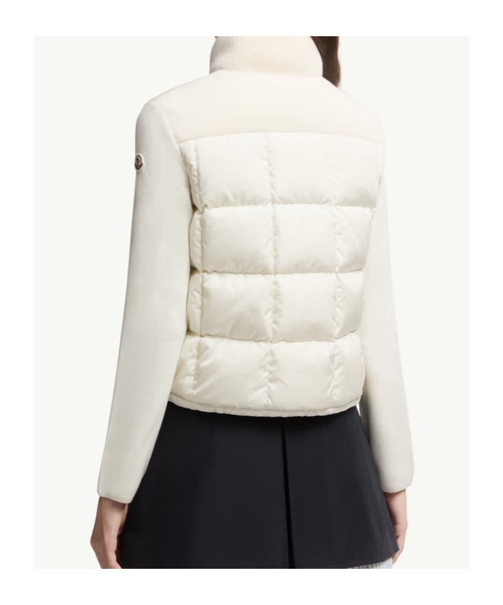 Moncler Contrast-sleeve Puffer Jacket In Neutral