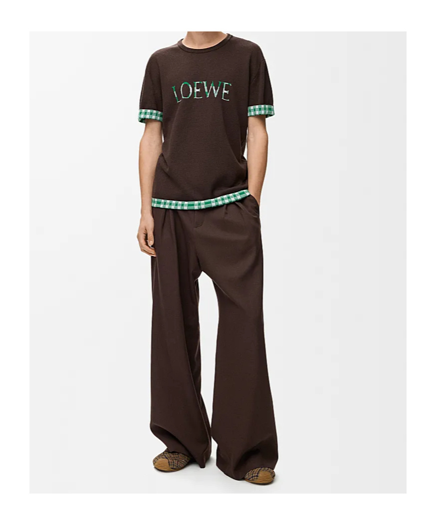 Loewe Pleated Elastic-waist Trousers In Brown