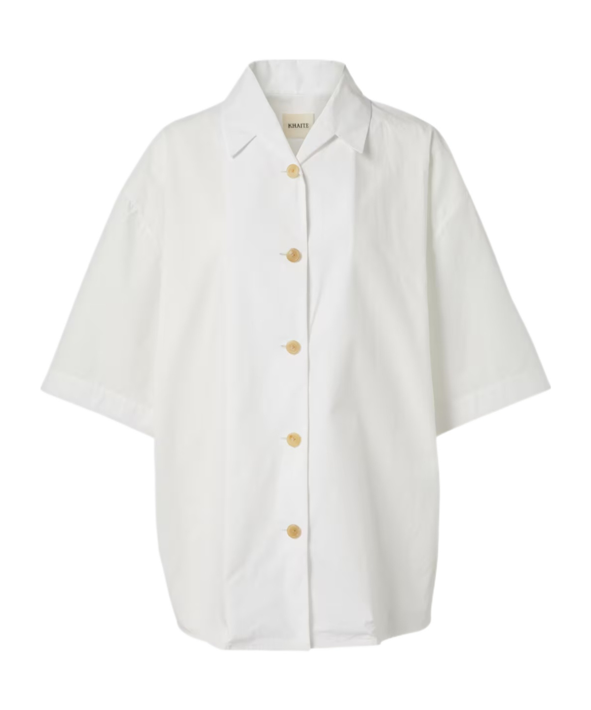 Khaite Owen Cotton Poplin Shirt In White