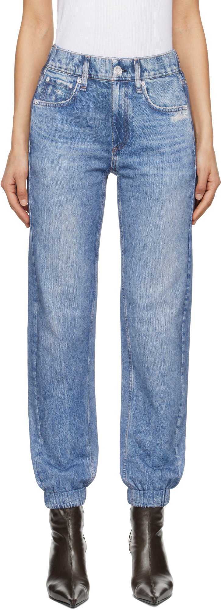 RAG & BONE BLUE MIRAMAR TERRY JOGGER SWEATPANTS
