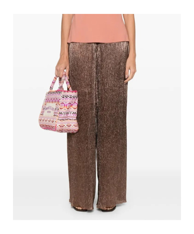 Forte Forte Elastic Waist Casual Pants In Brown