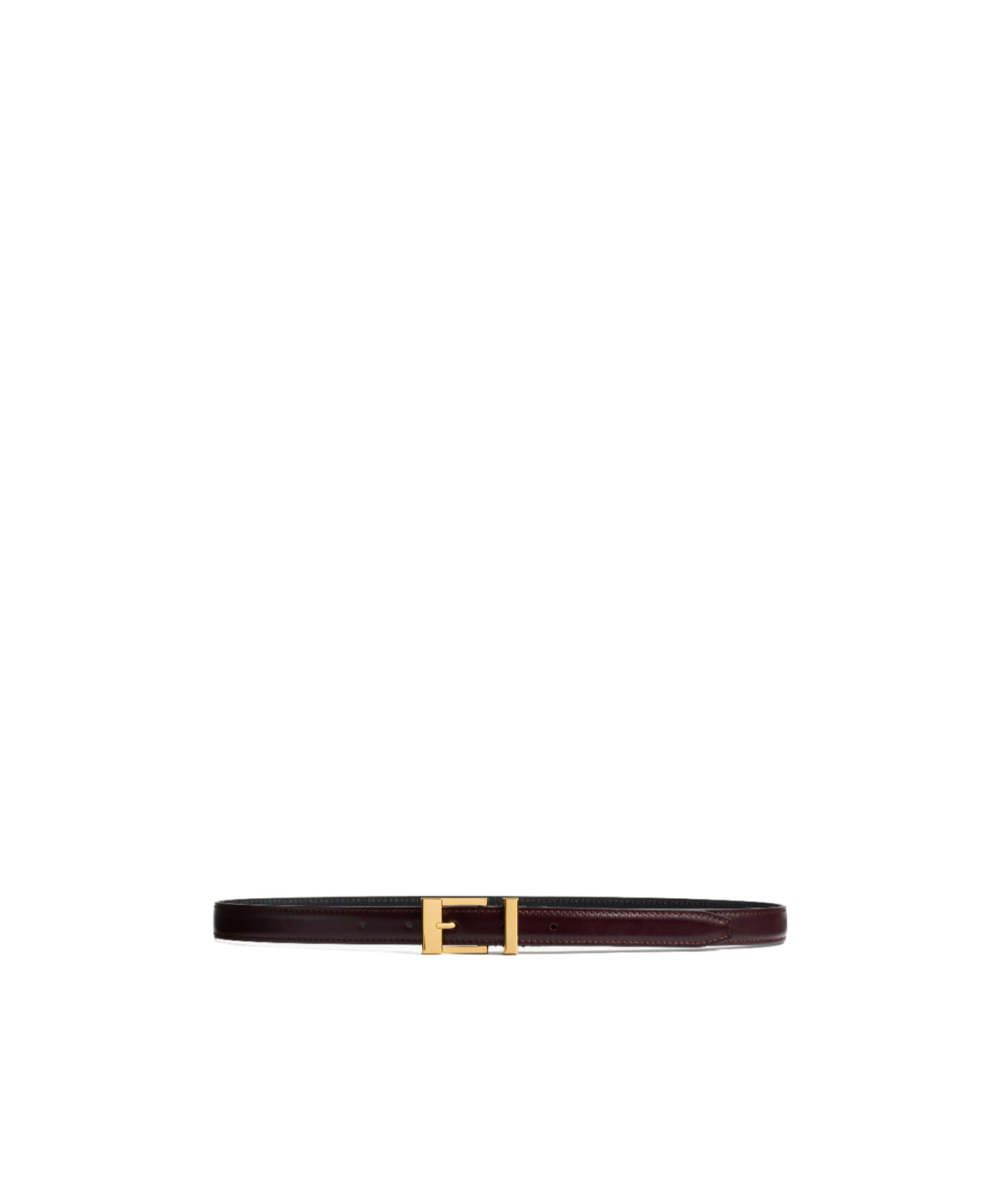 Khaite Manhattan Belt In Bordeaux Leather With Gold In Black
