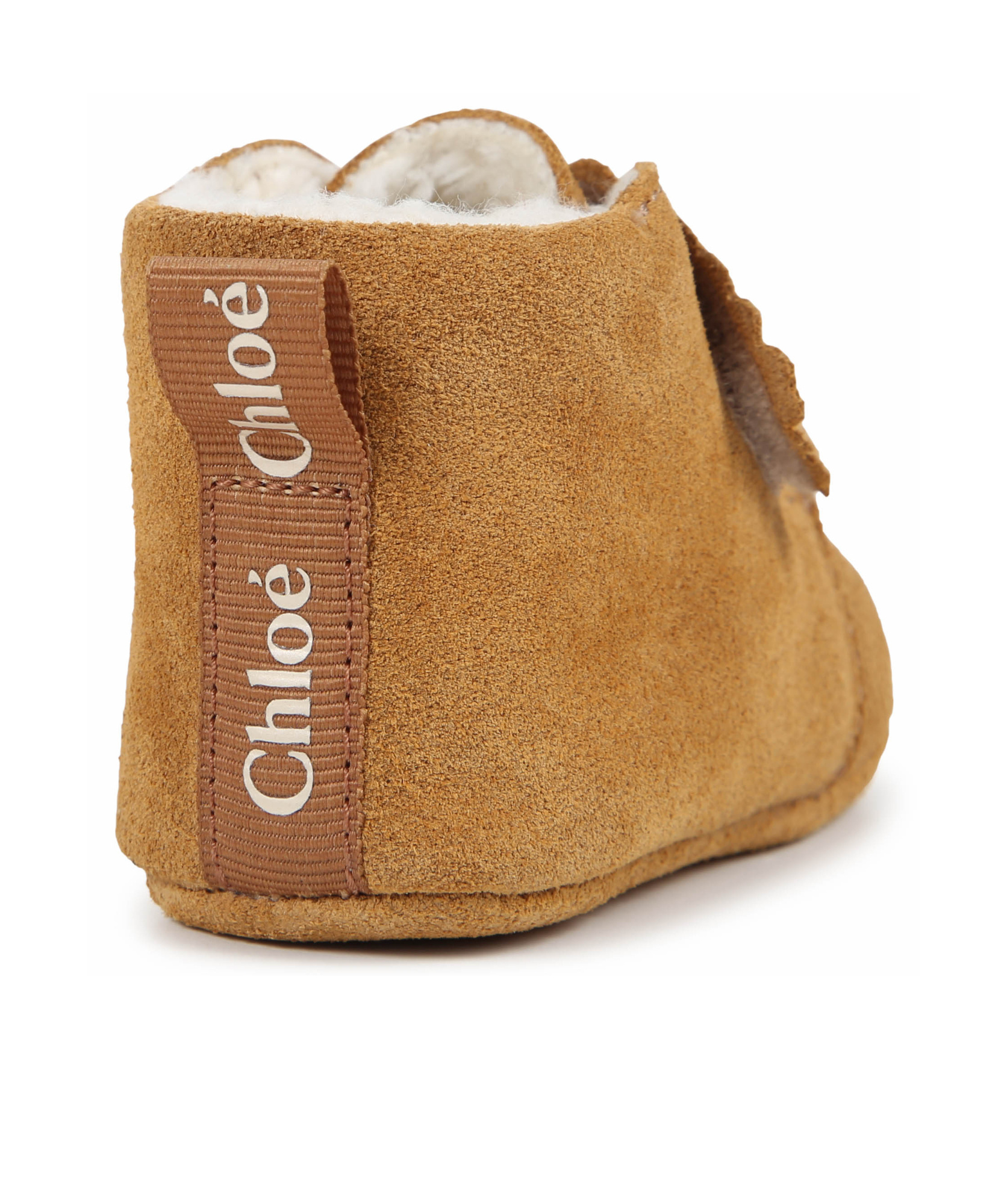 Chloé Logo-print Leather Slippers In Brown