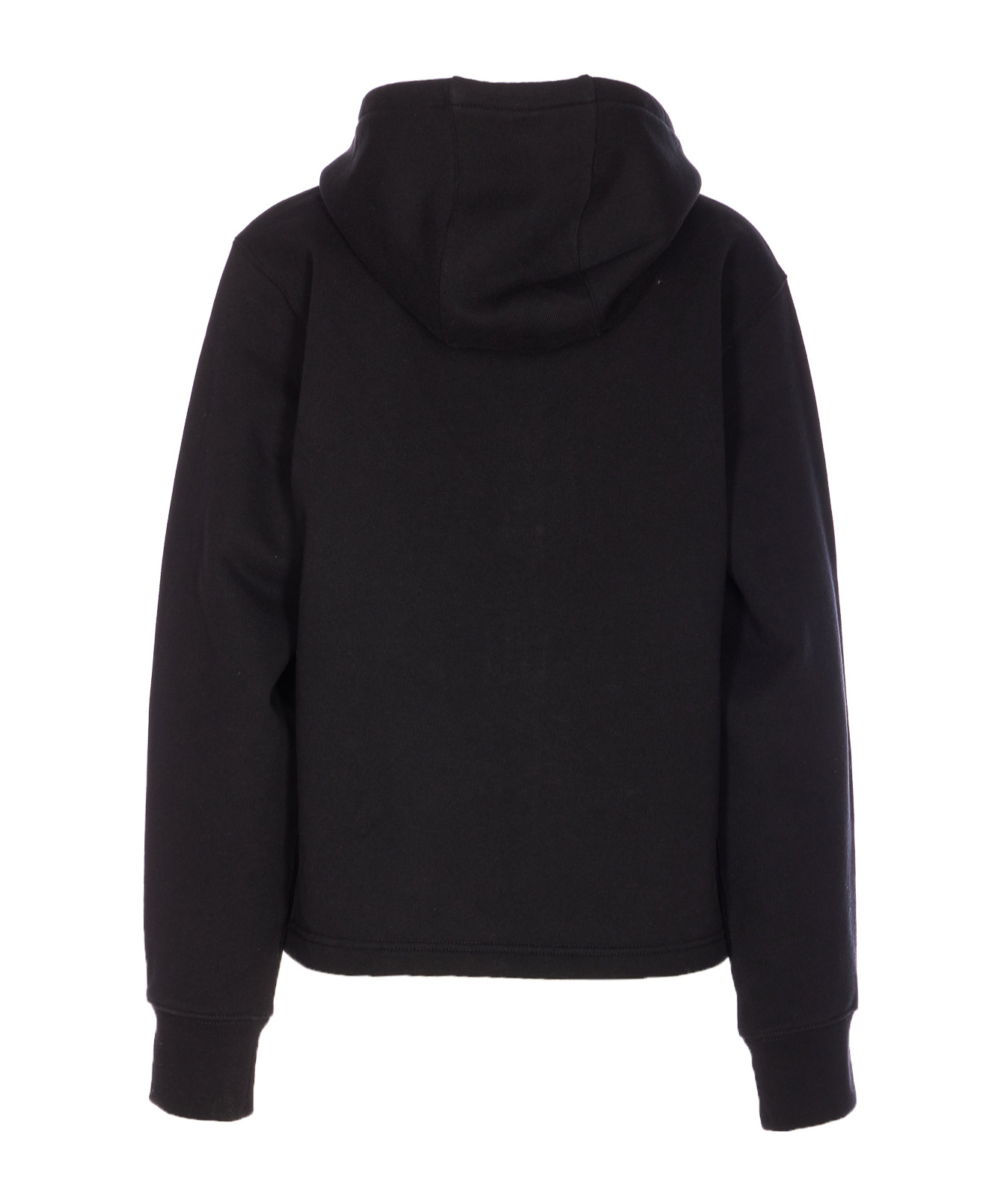 Burberry Logo Printed Zip-up Drawstring Hoodie In Black