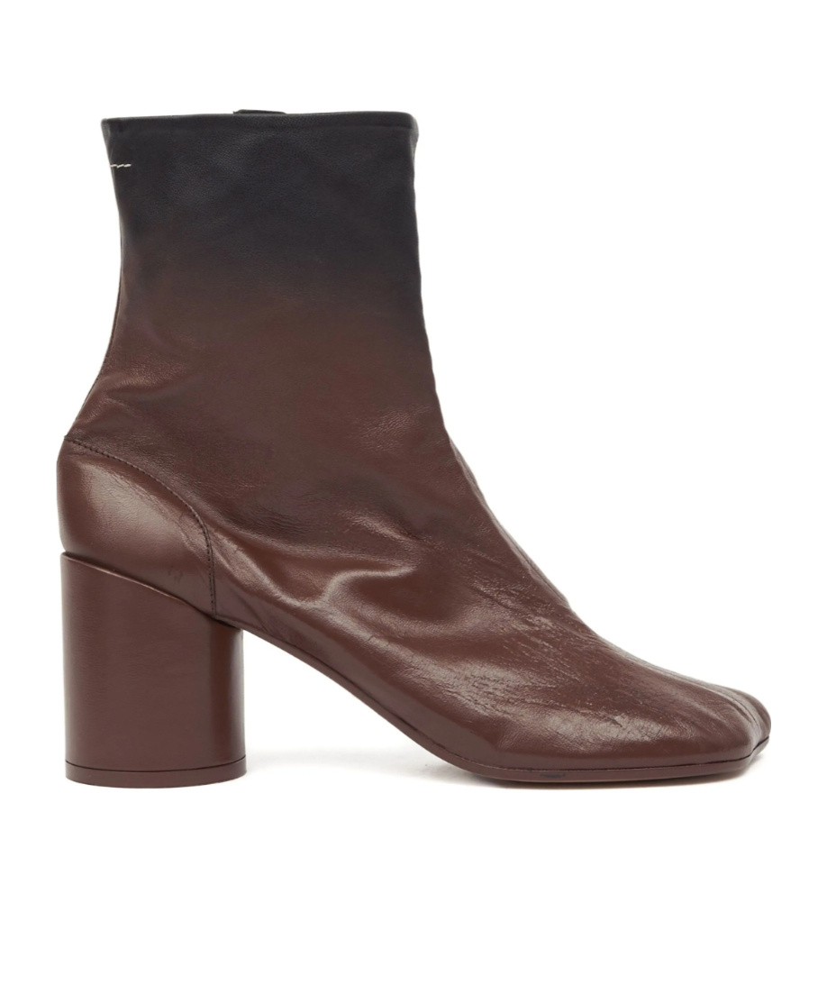 Mm6 Maison Margiela 90mm Leather Ankle Boots In Brown