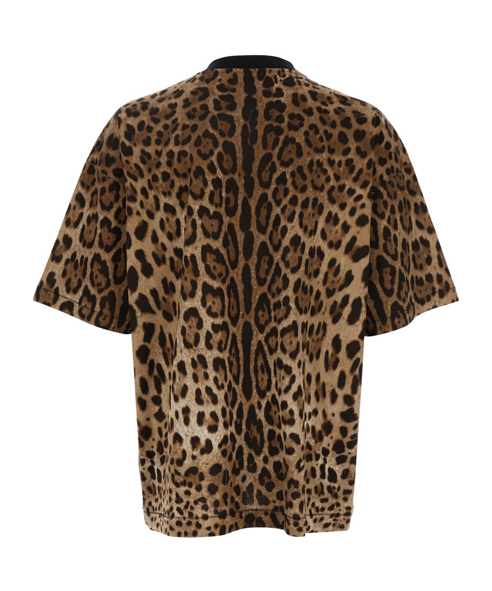 Dolce & Gabbana Cotton Crew-neck T-shirt In Brown