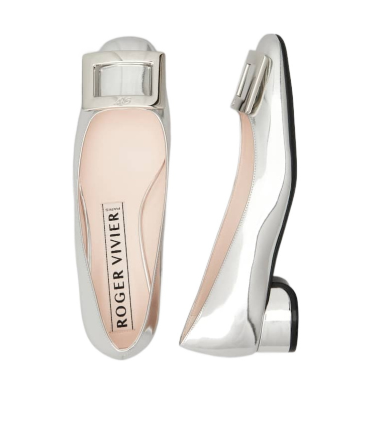 Roger Vivier Leather Ballet Shoes In White