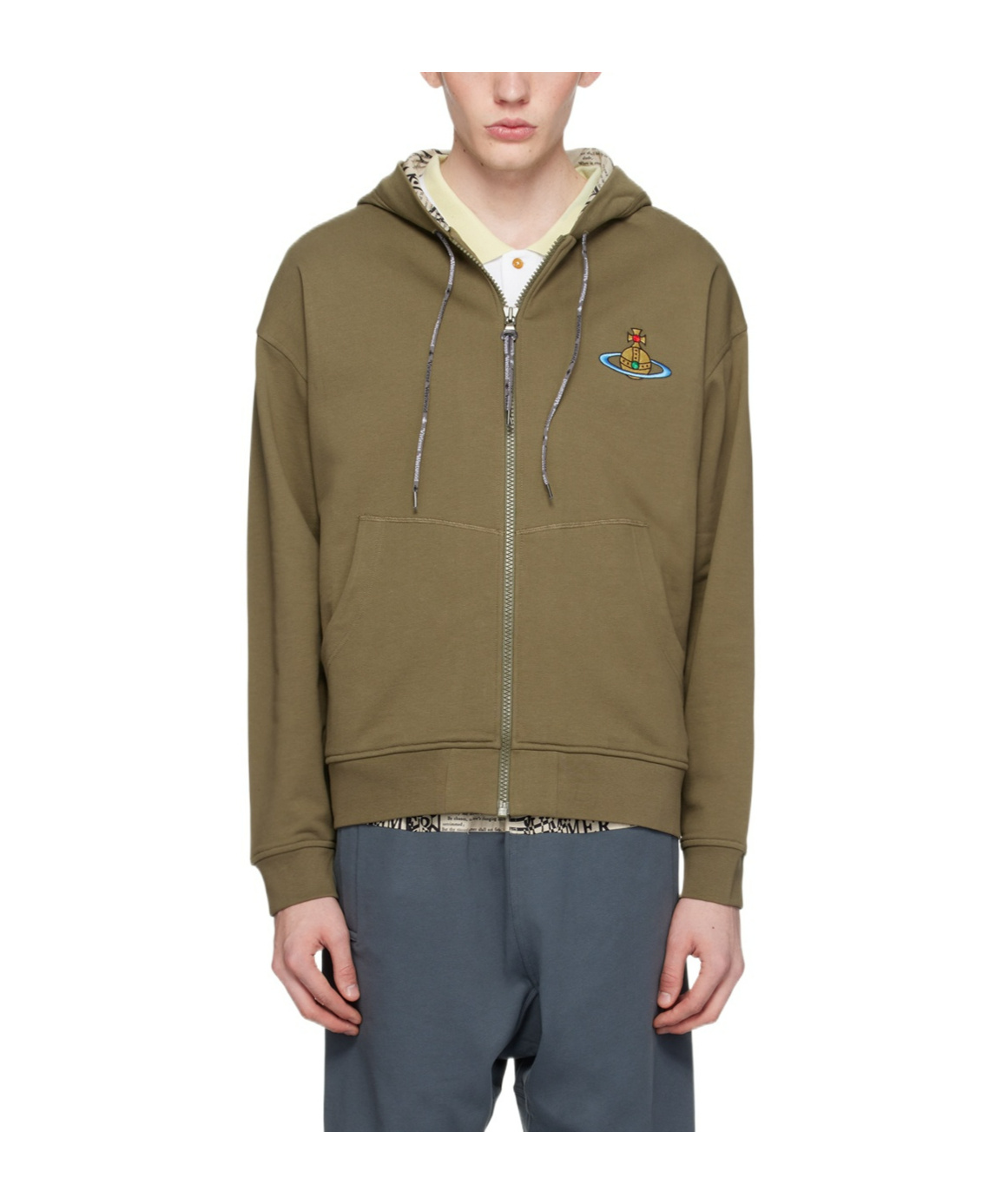Vivienne Westwood Rugged Zipper Sweatshirt In Green