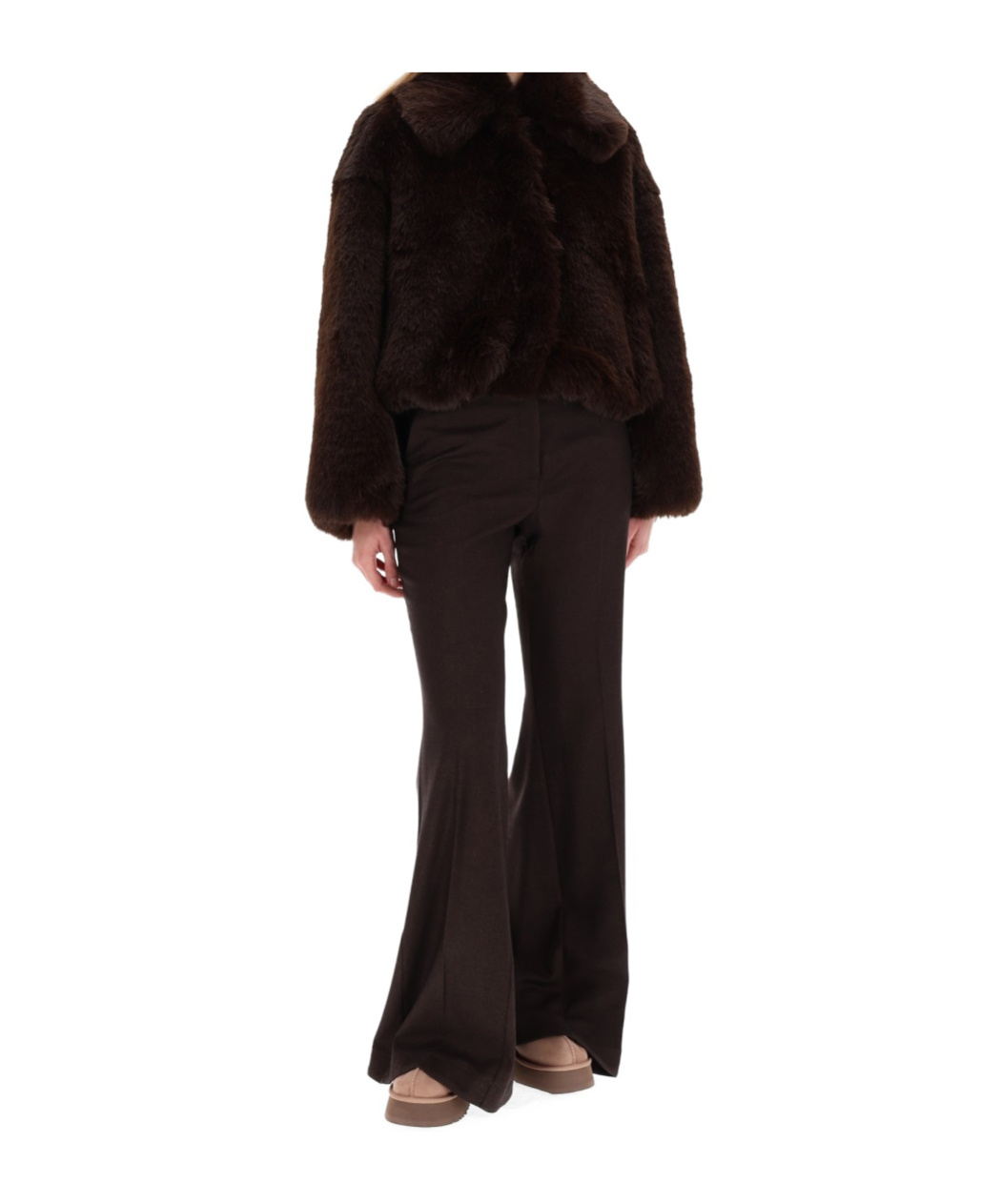 Alysi Flared Trousers In Brown