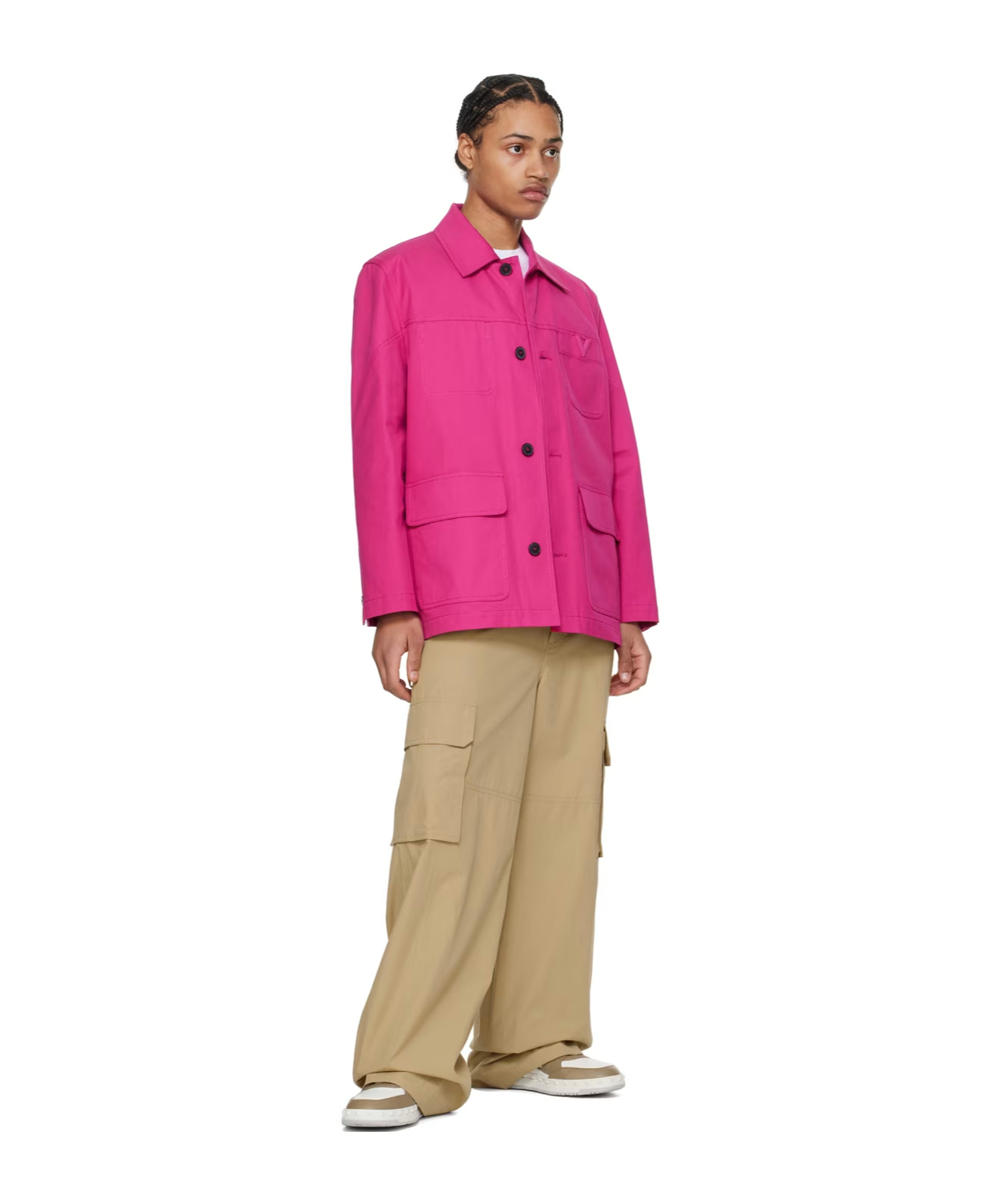 Valentino Pink Caban Jacket In Pink