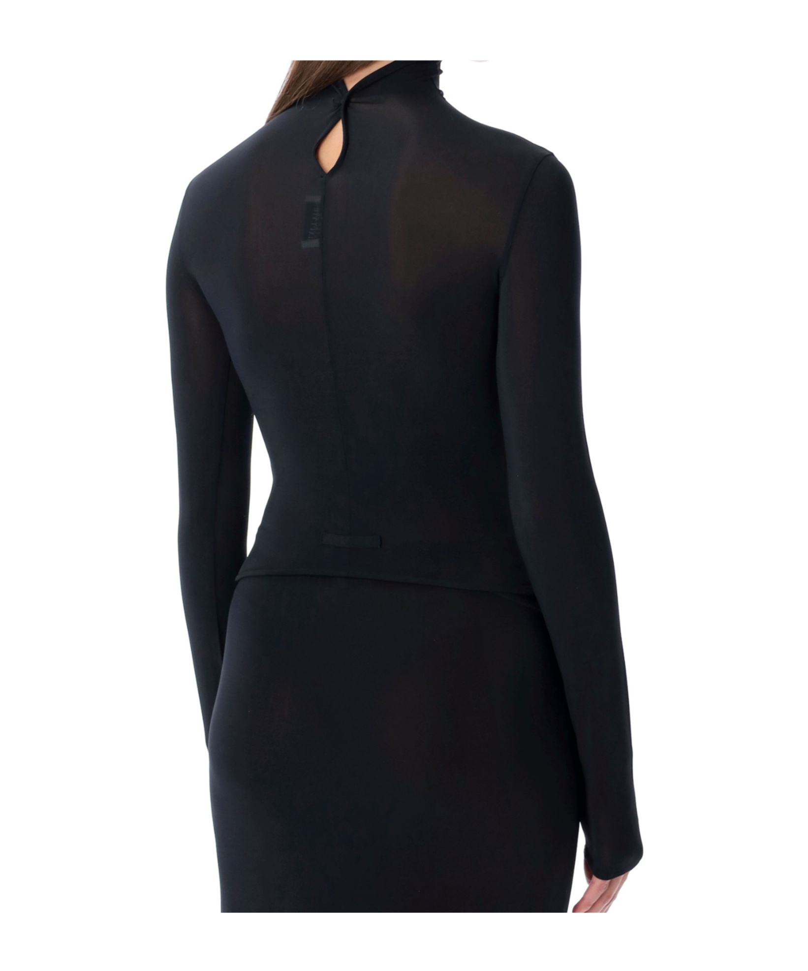 Jean Paul Gaultier Lingerie Garter High Neck Top In Black