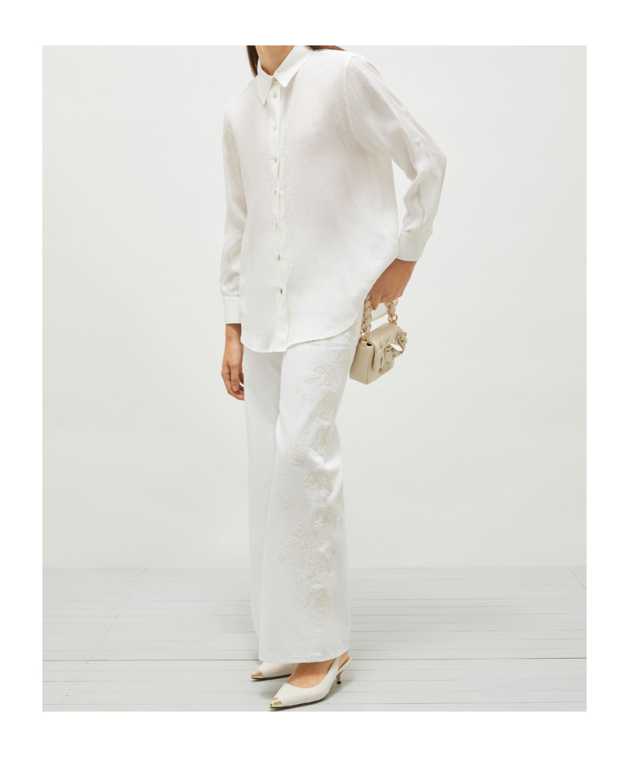 Marella Linen Shirt In White