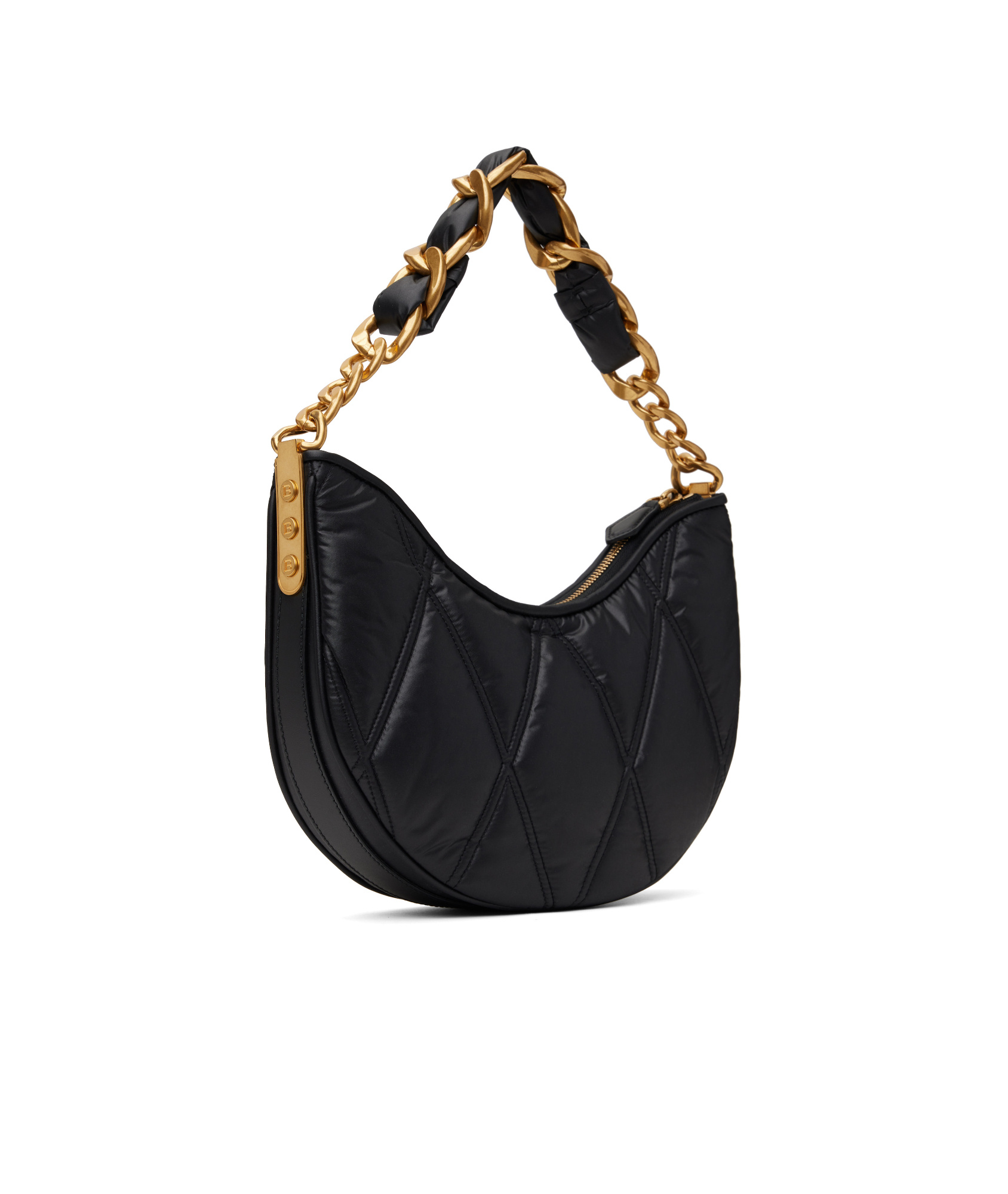 Balmain Black Calfskin 'moon Bag' Shoulder Bag In Black