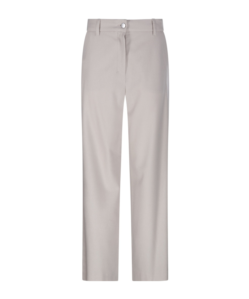 Max Mara Waistband Loop Casual Pants In Gray