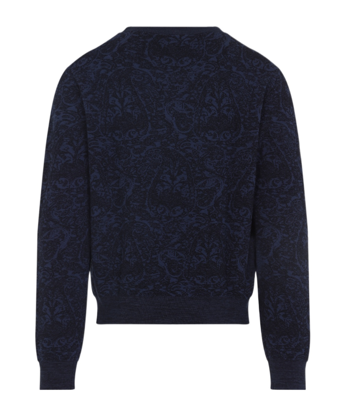Etro Blue Sweater With Paisley Print In Cotton-wool Blend In Blue