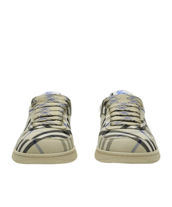 Burberry Checkered Print Low-top Sneakers In Nude