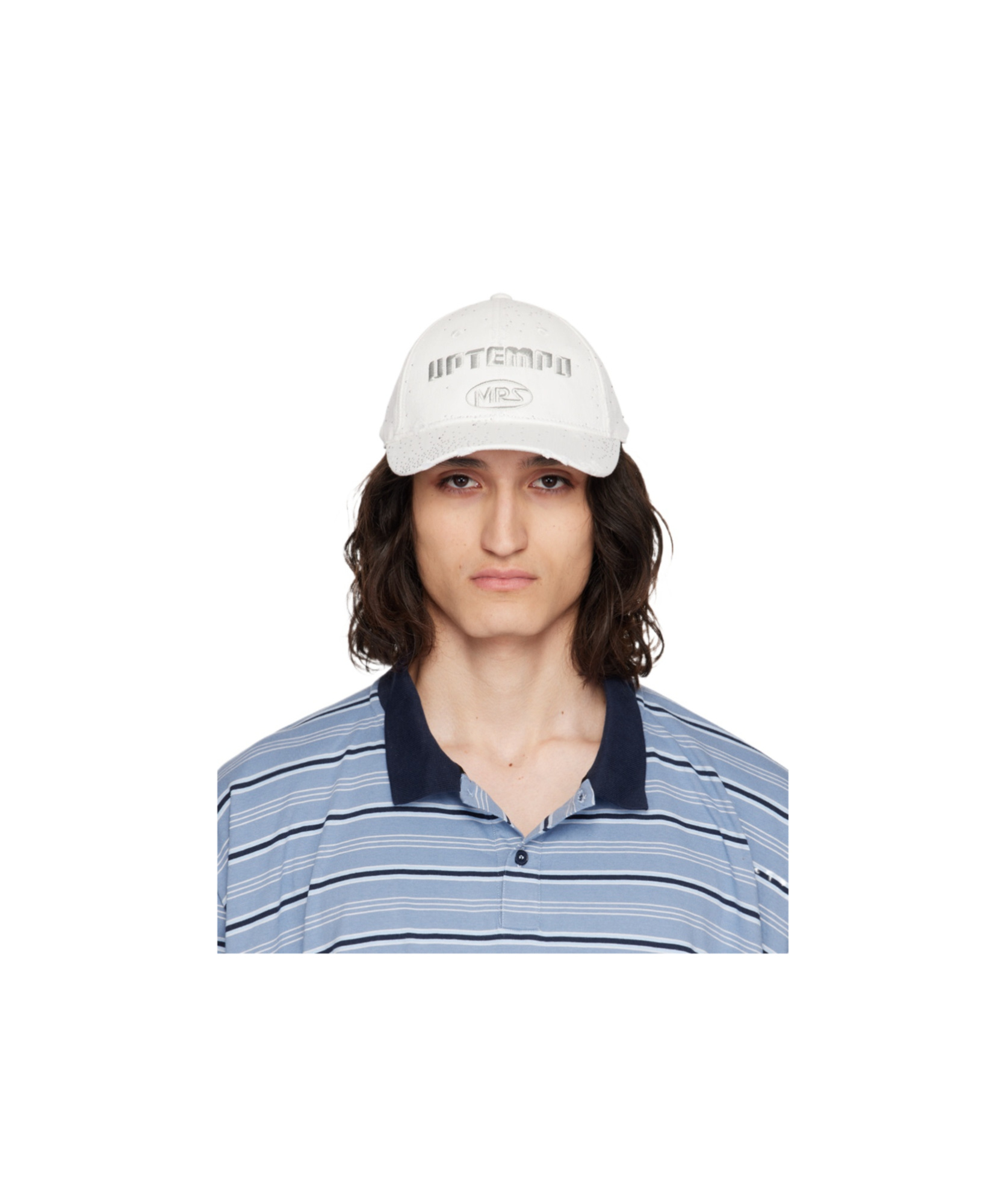 MARTINE ROSE ROLLED DISTRESSED CAP