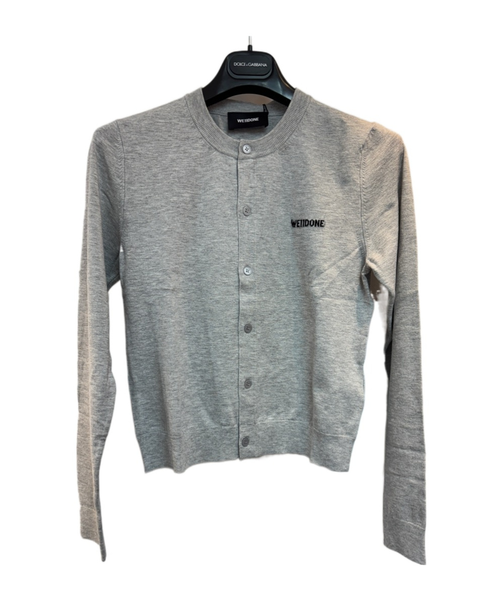 We11 Done Long Sleeve Knit Cardigan In Gray
