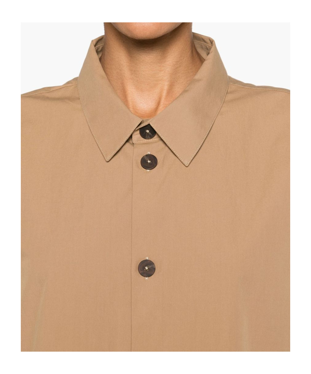 Studio Nicholson Collared Cotton Poplin Shirt In Nude