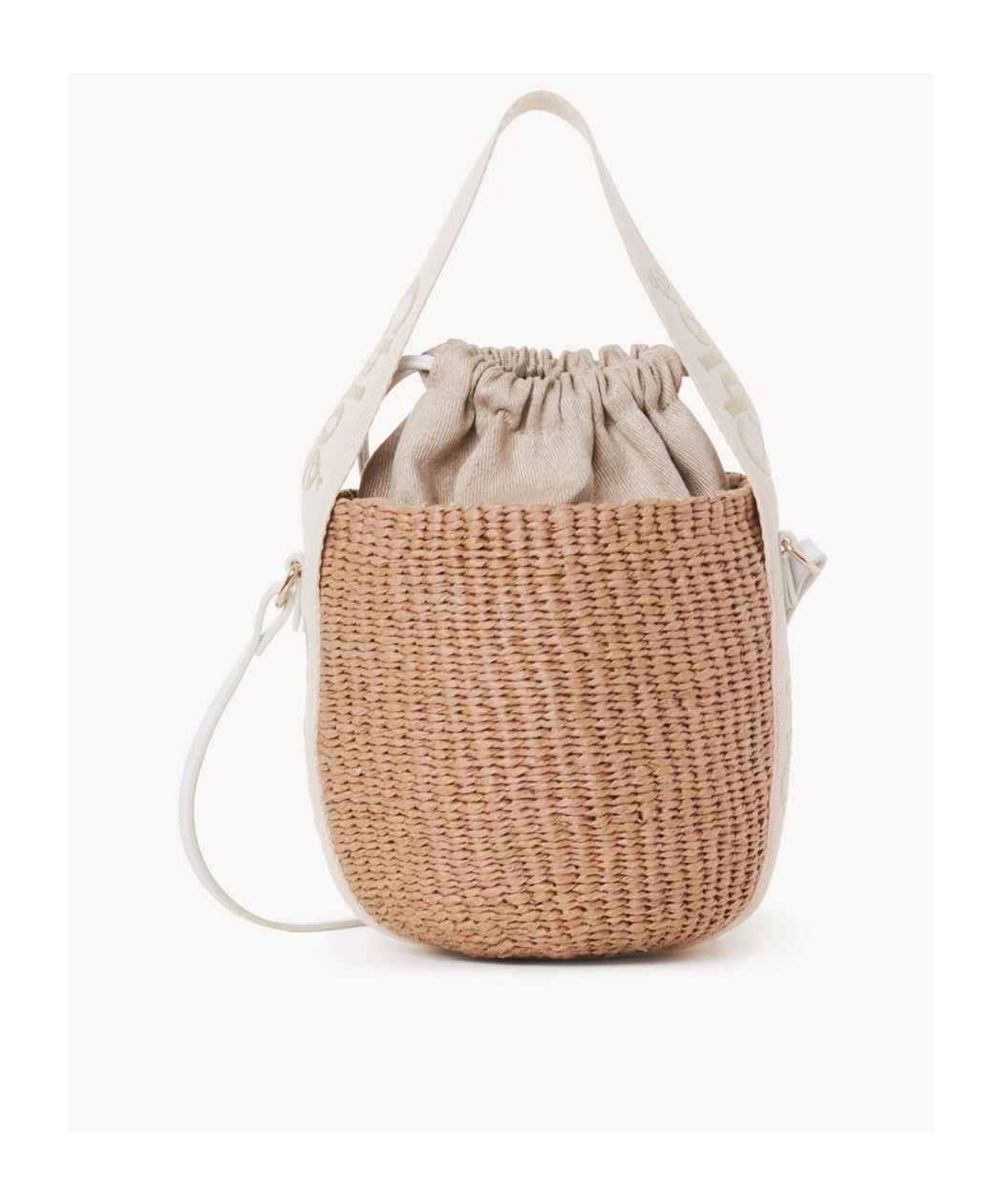 Chloé Woven Raffia Bucket Bag With Removable Strap In Nude