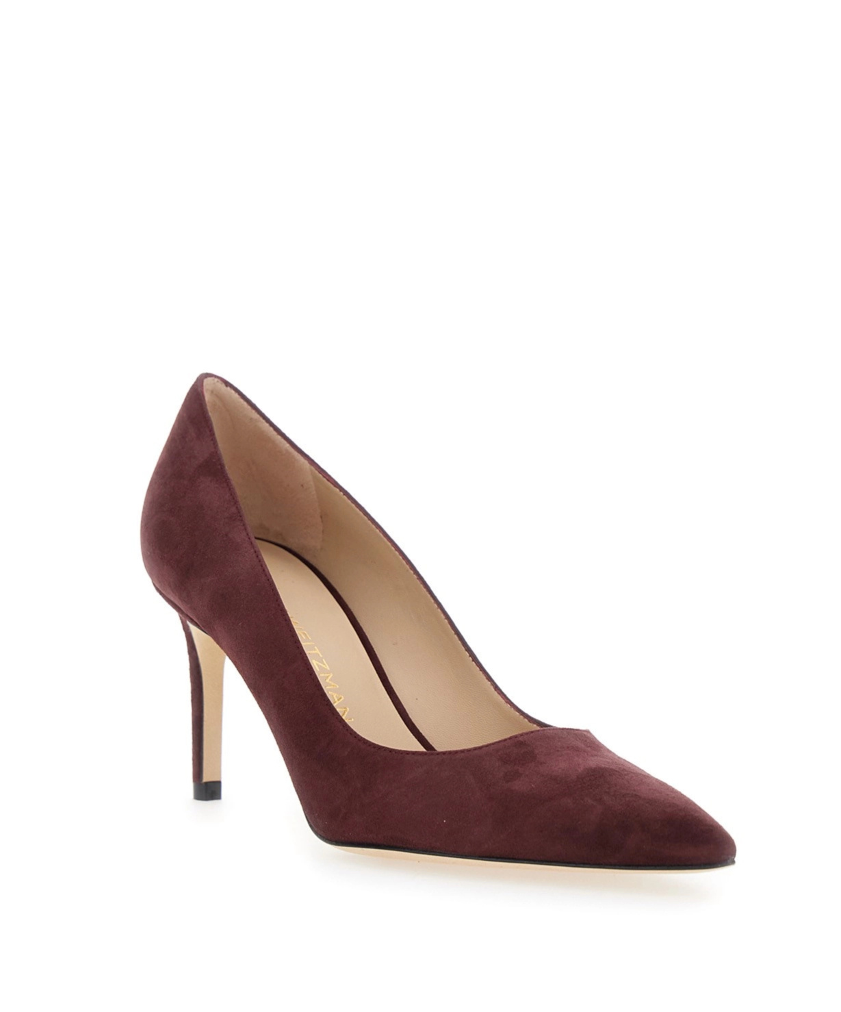 Stuart Weitzman 80mm Pointed-toe Suede Heeled Pumps In Red