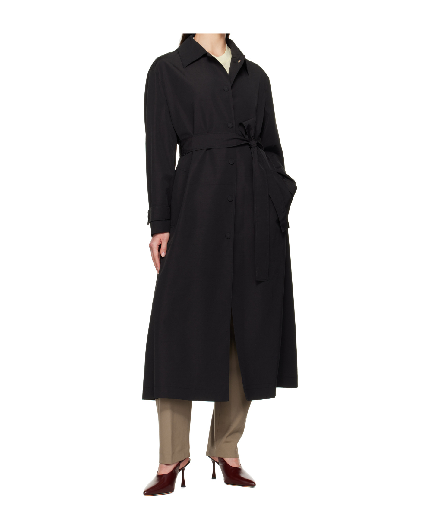 Rohe Belted Trench Coat In Black