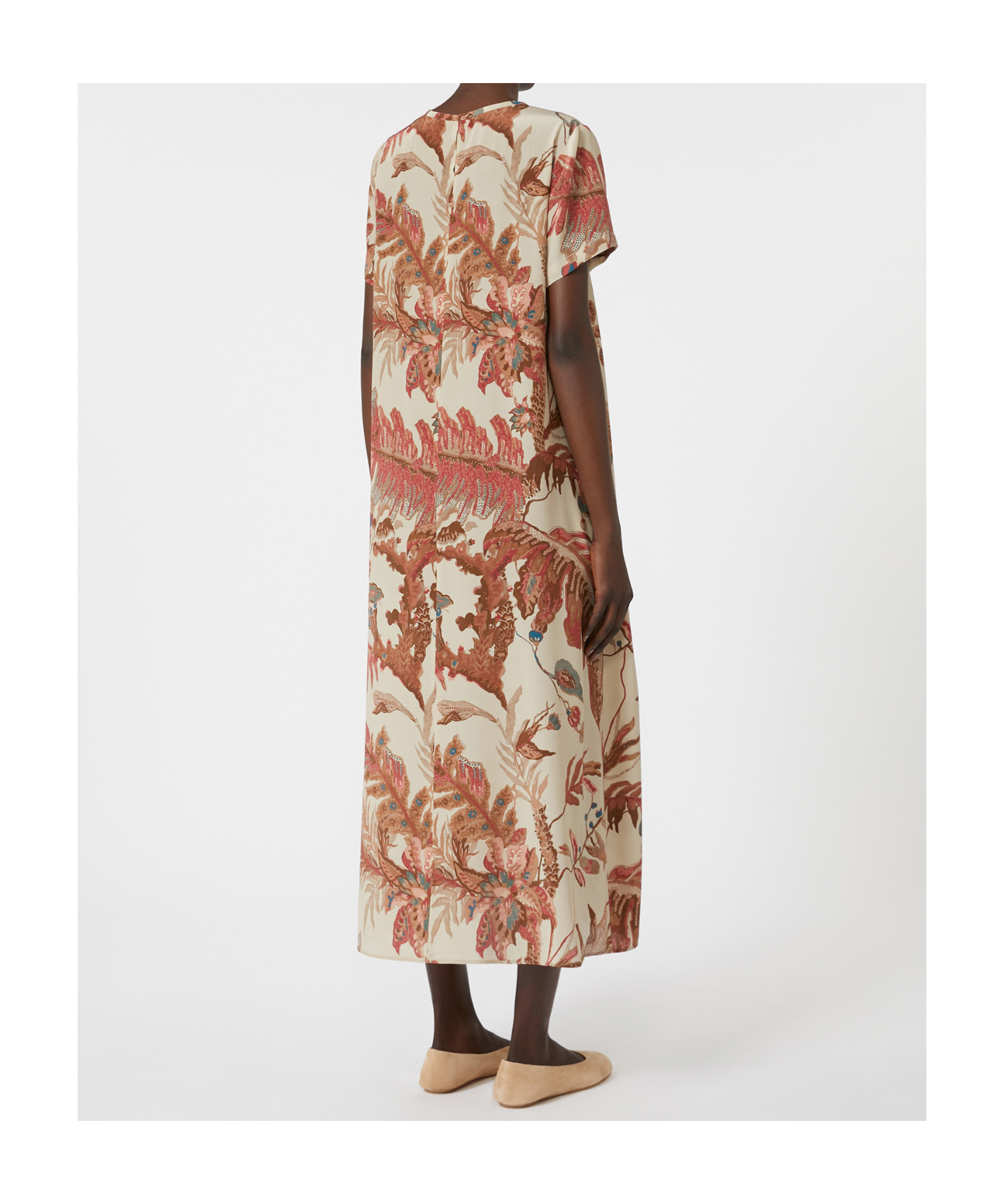 Weekend Max Mara Silk Floral Maxi Dress In Brown