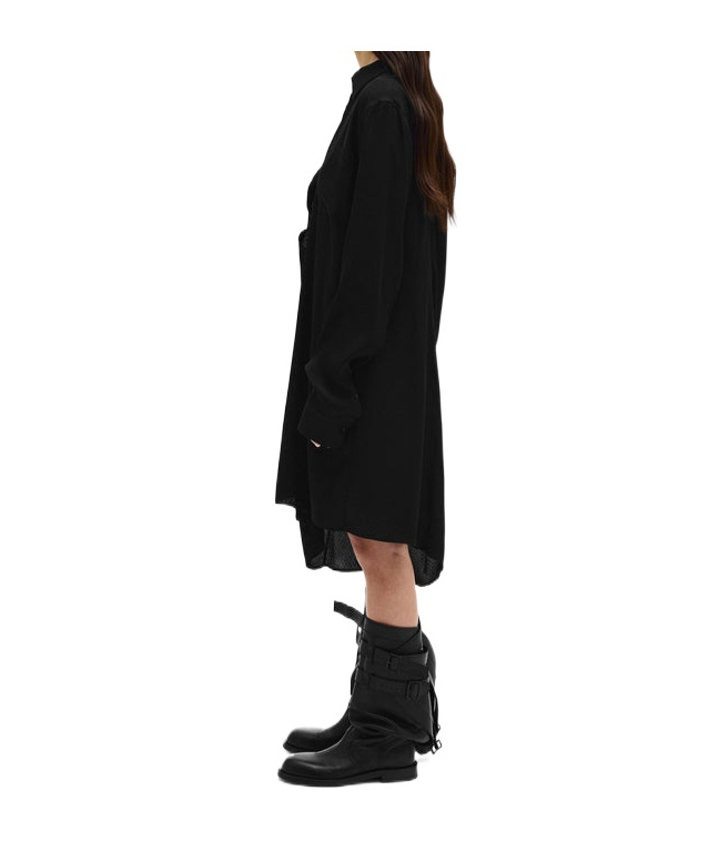 Ann Demeulemeester Halina Drop Shoulder Shirt Dress In Black