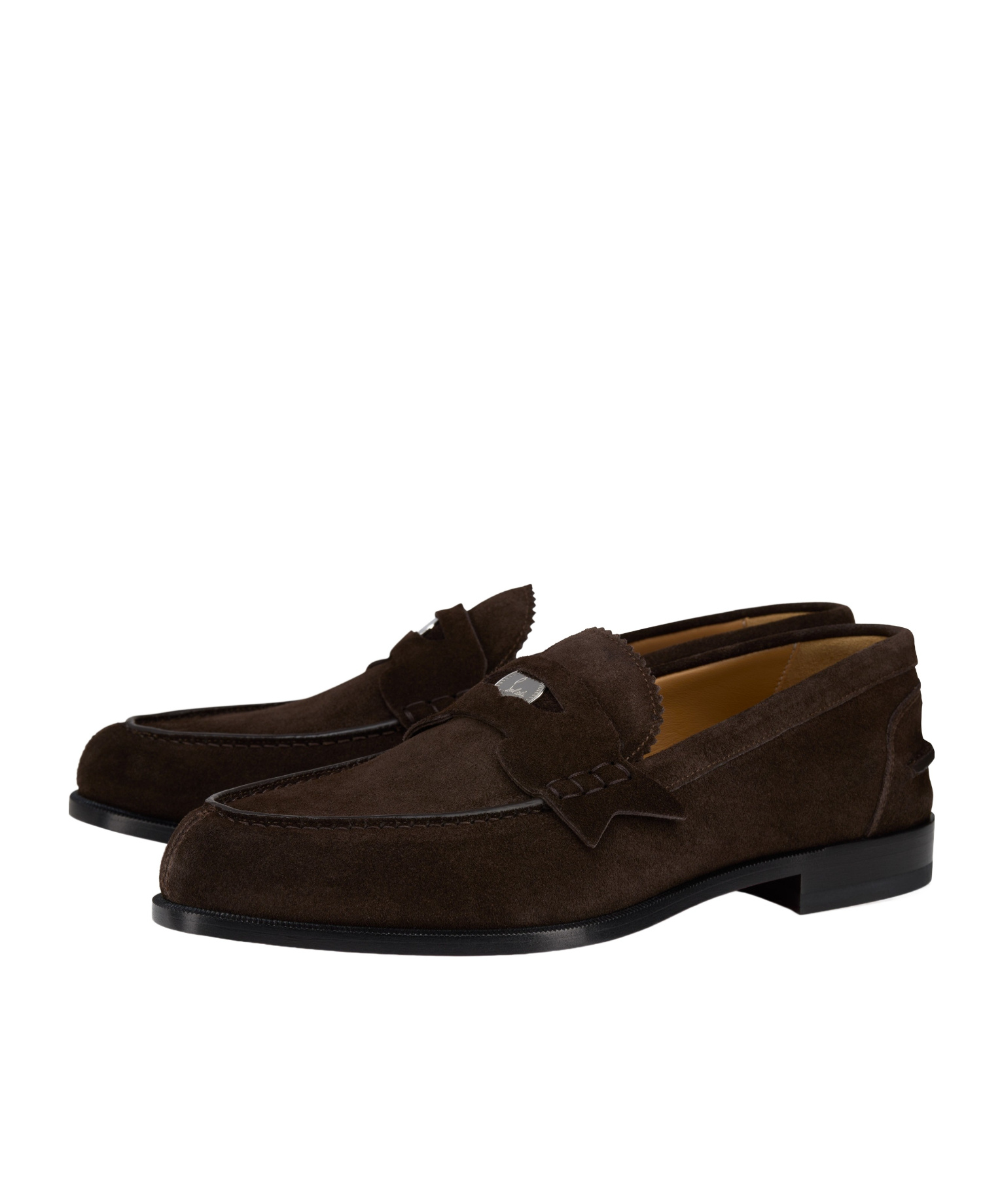 Christian Louboutin Men Penny Loafers In Calfskin In Brown
