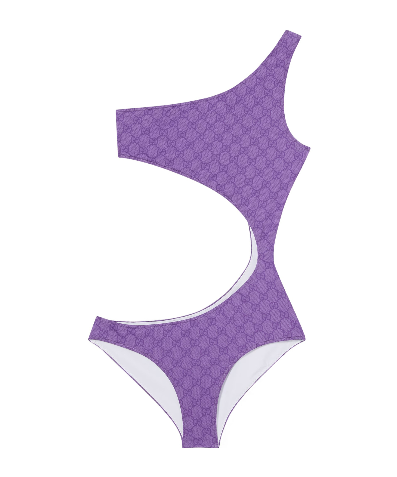 Gucci Printed Gg Stretch Jersey Swimsuit In Purple