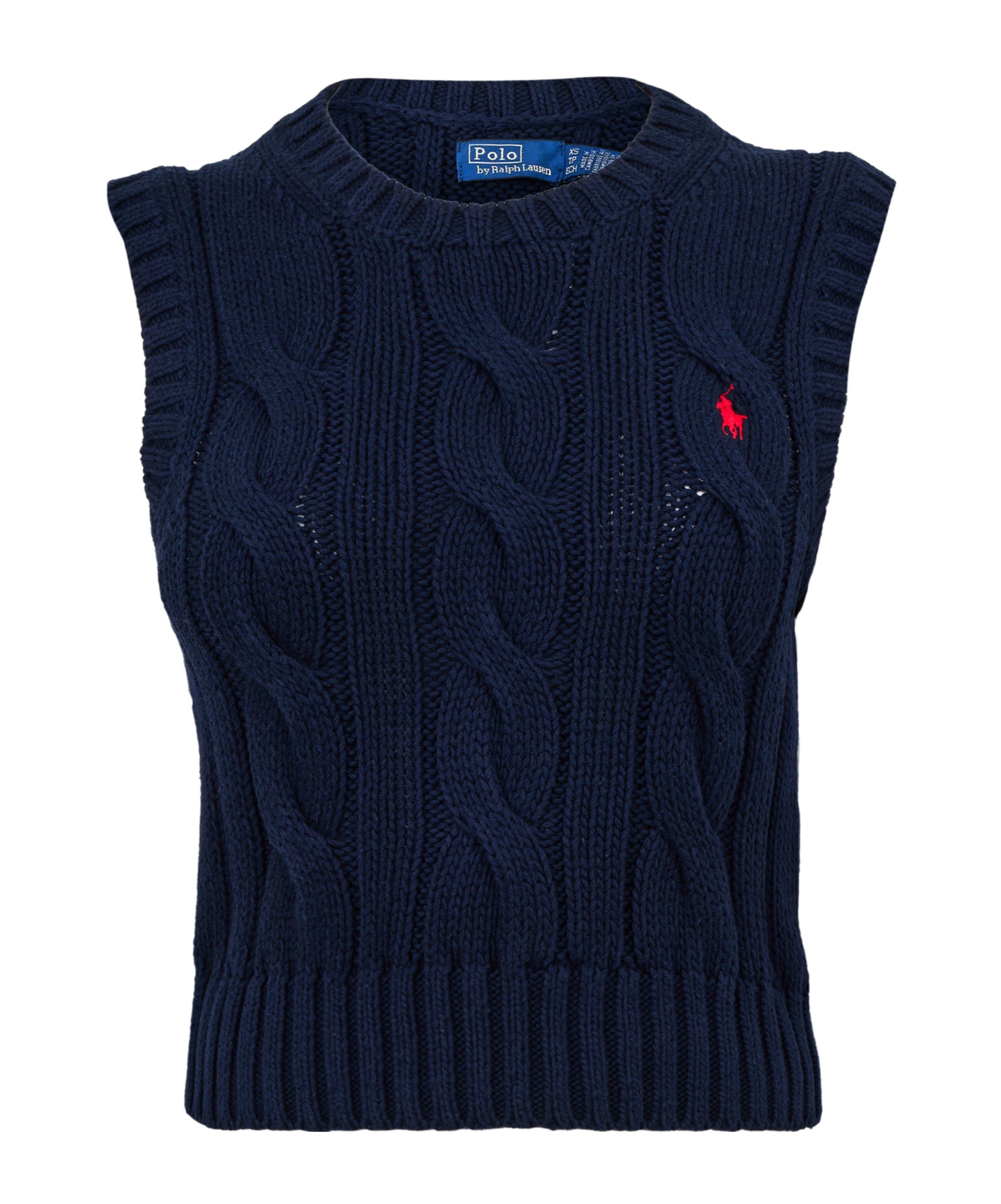 Polo Ralph Lauren Round-neck Knit Vest In Black