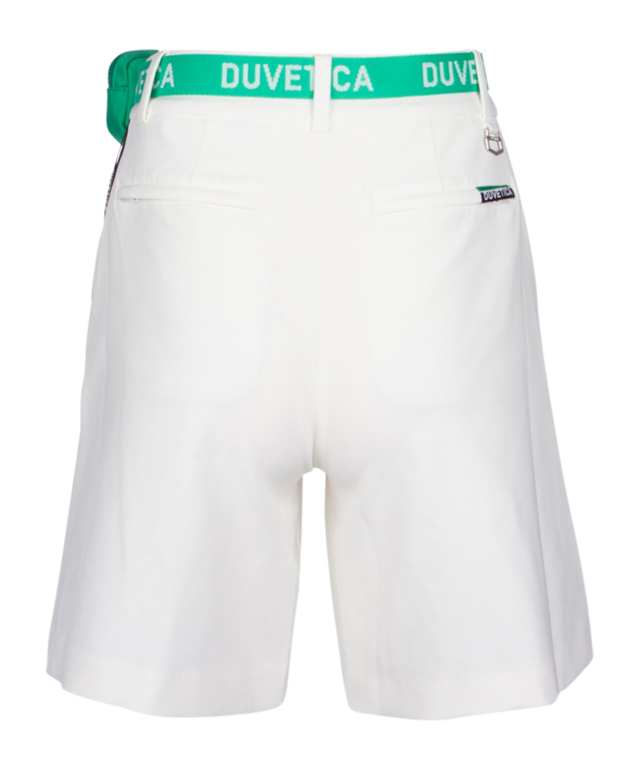 Duvetica Belted Waist Skirt With Front And Back Pockets In White
