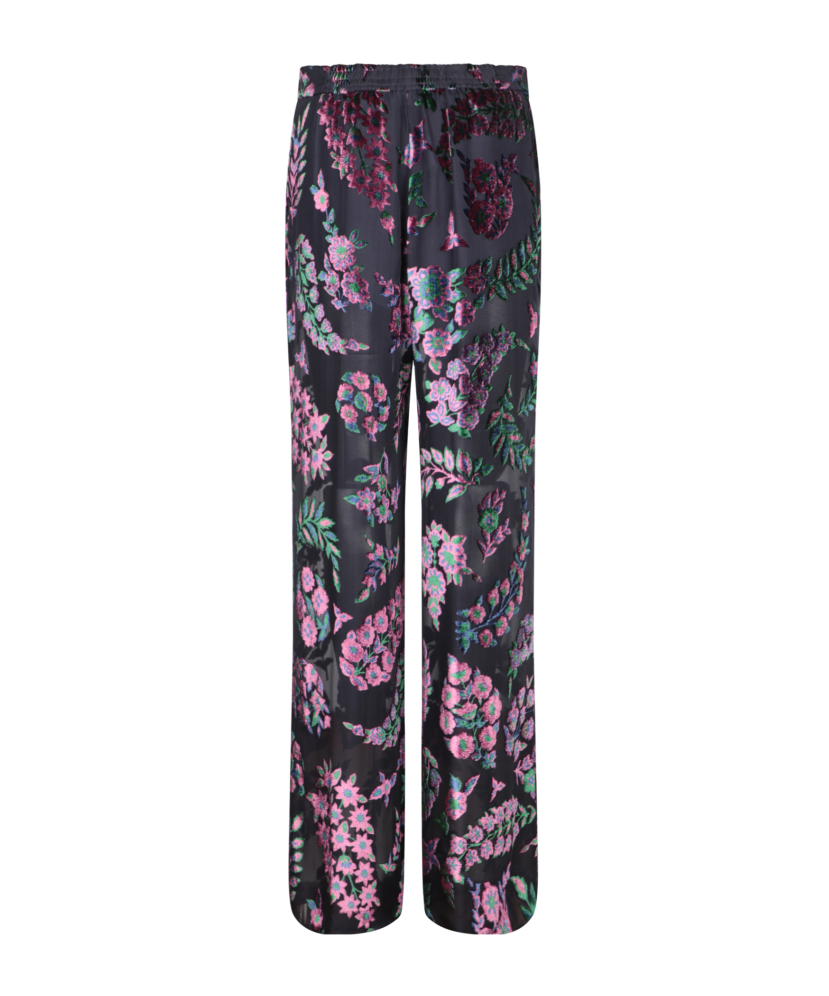 Etro Velvet Paisley Print Trousers In Black