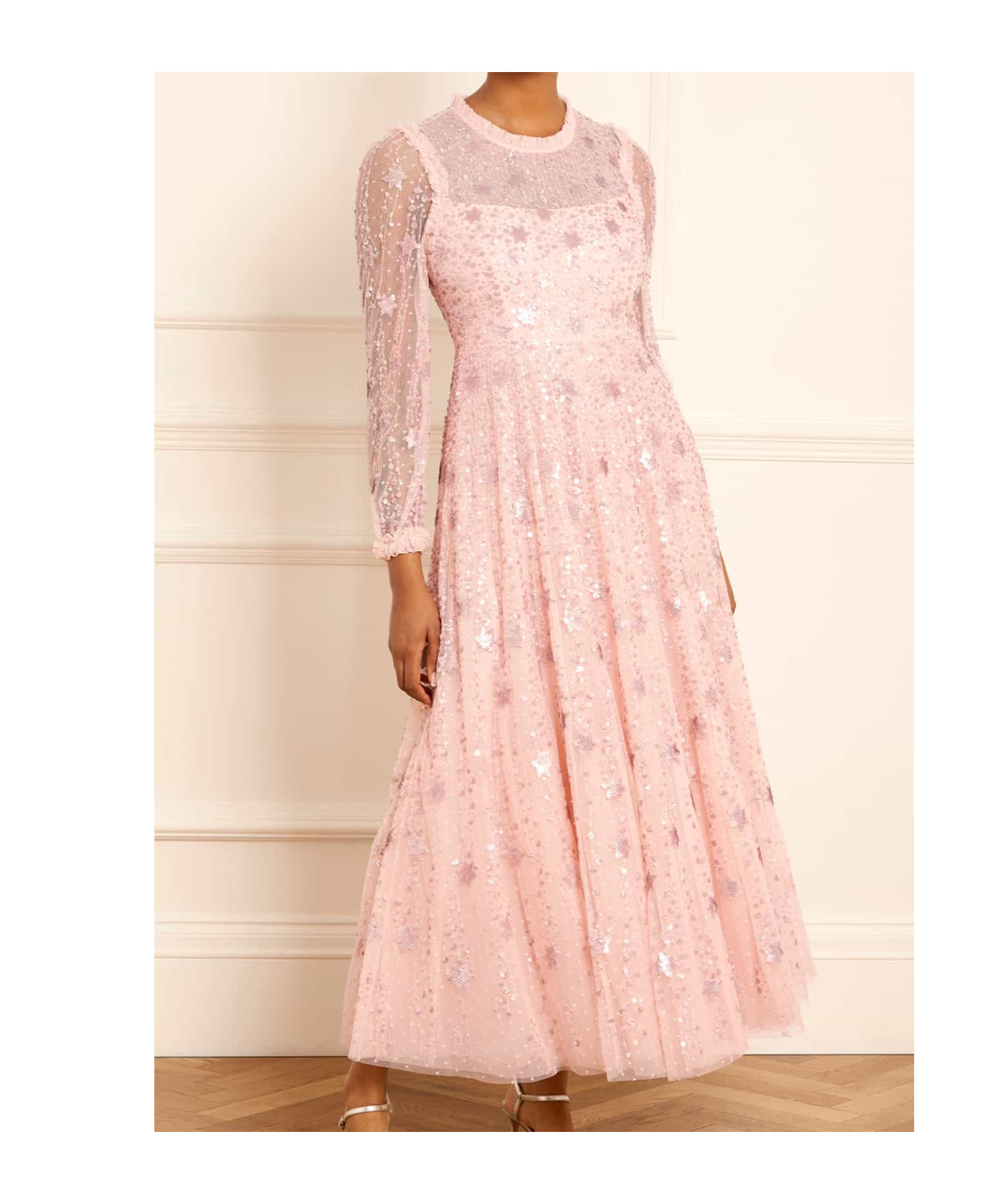 Needle & Thread Shooting Stars Long-sleeved Gown In Pink