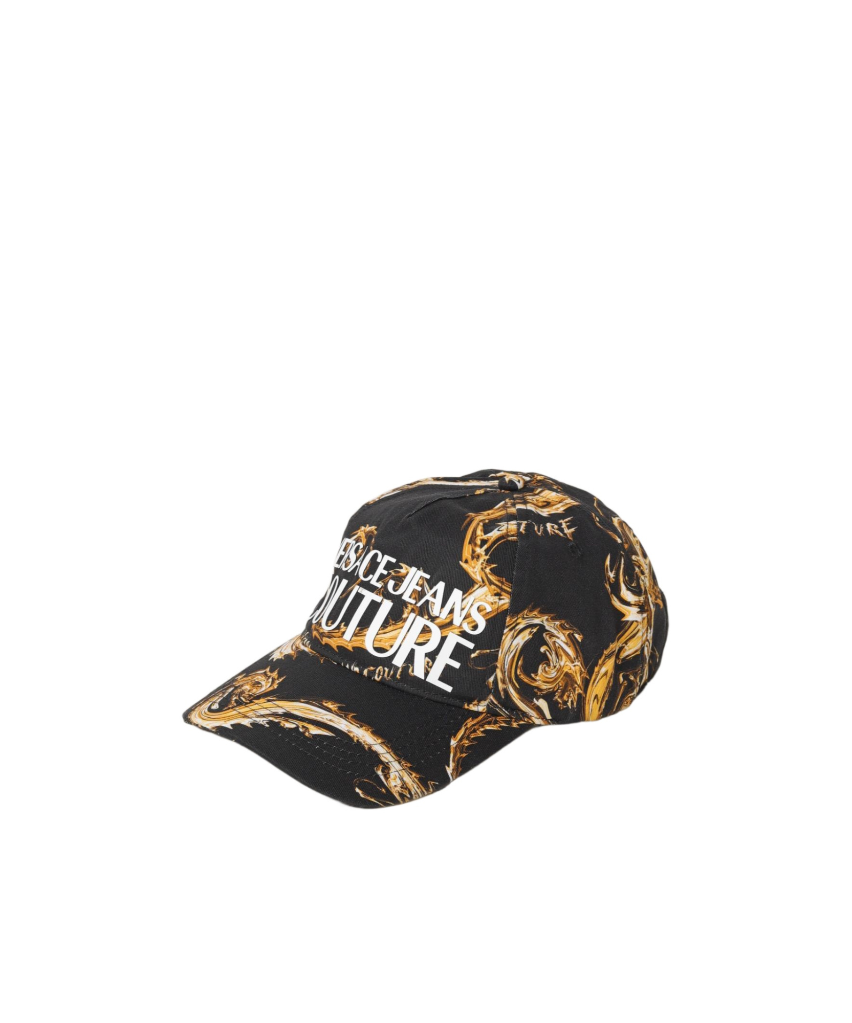Versace Jeans Chrome Couture-print Baseball Cap In Black
