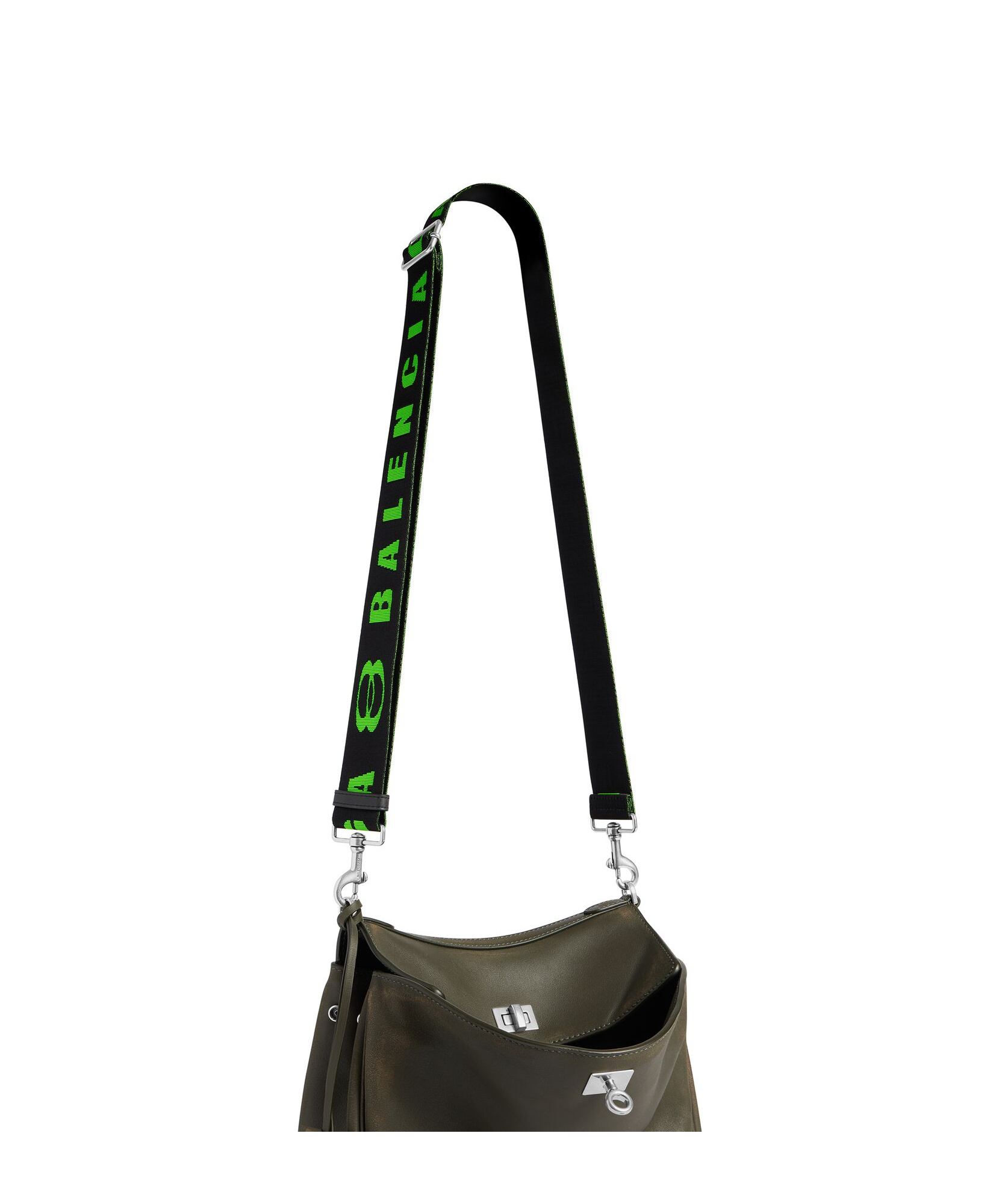 Balenciaga Unity Strap In Black/apple Green