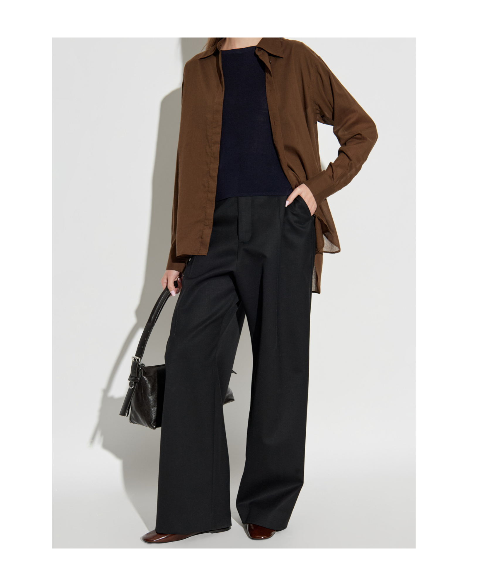 Officine Generale Button-down Cotton Shirt In Brown