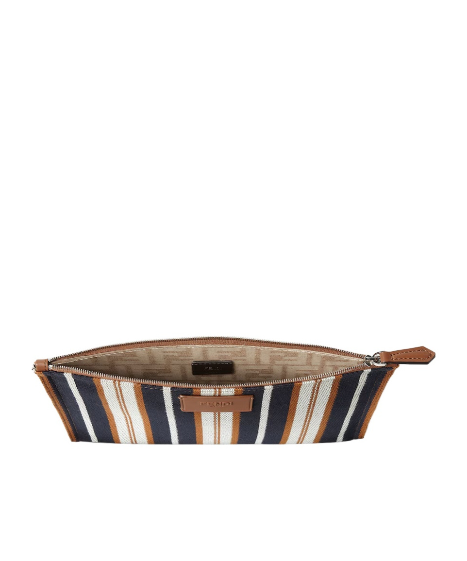 Fendi Multicolour Striped Canvas Pouch