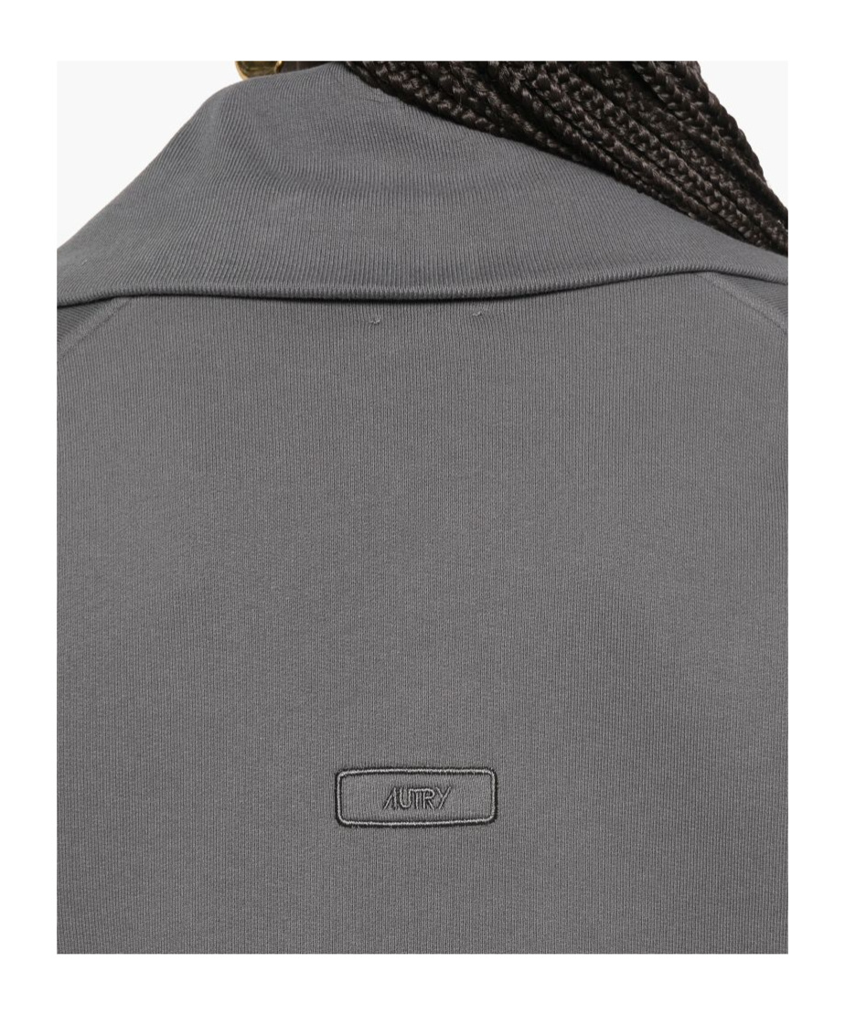 Autry Gray Cotton Sweatshirt With Zip In Gray