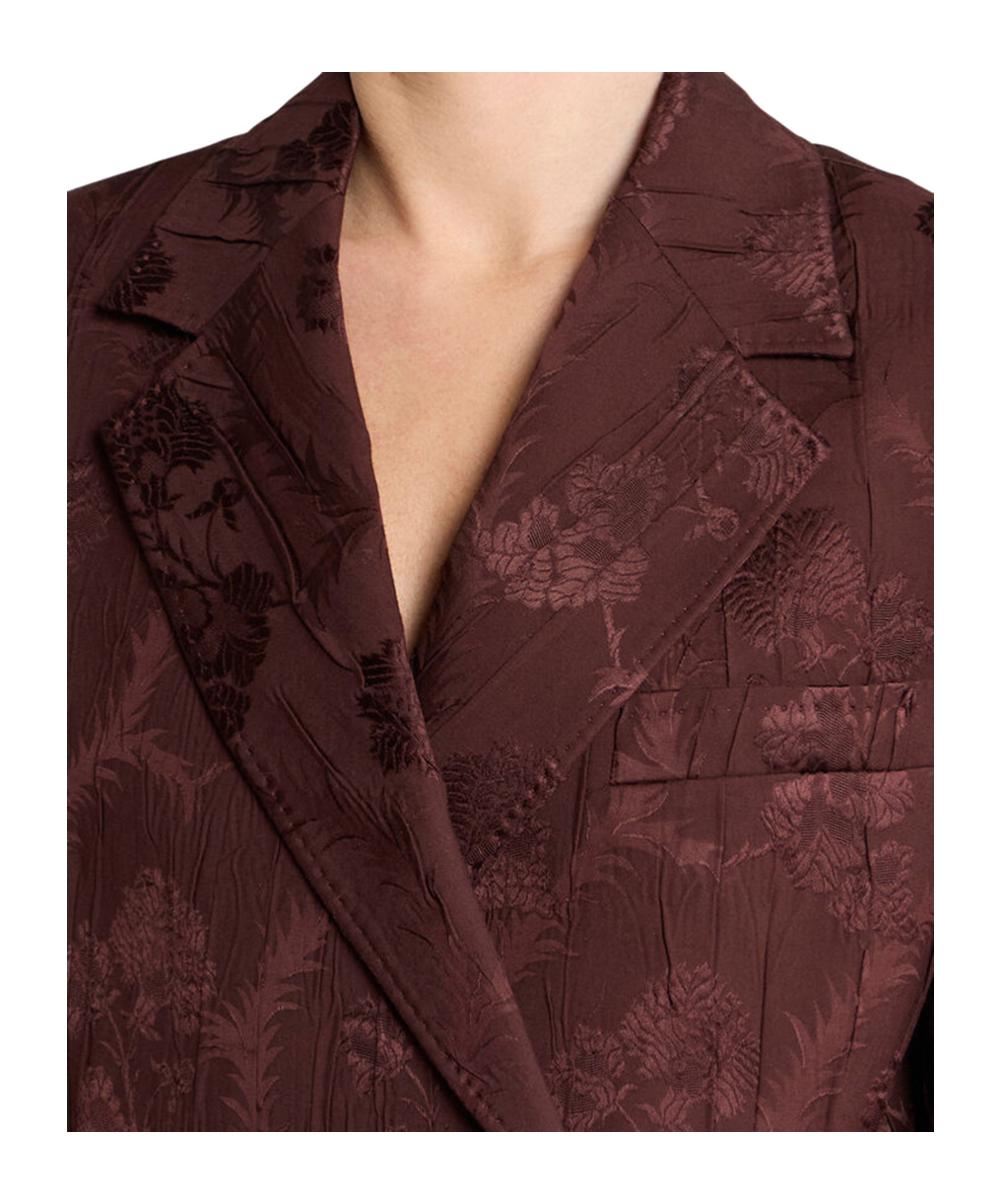 Etro Double-breasted Wool-blend Bark-effect Jacket In Burgundy