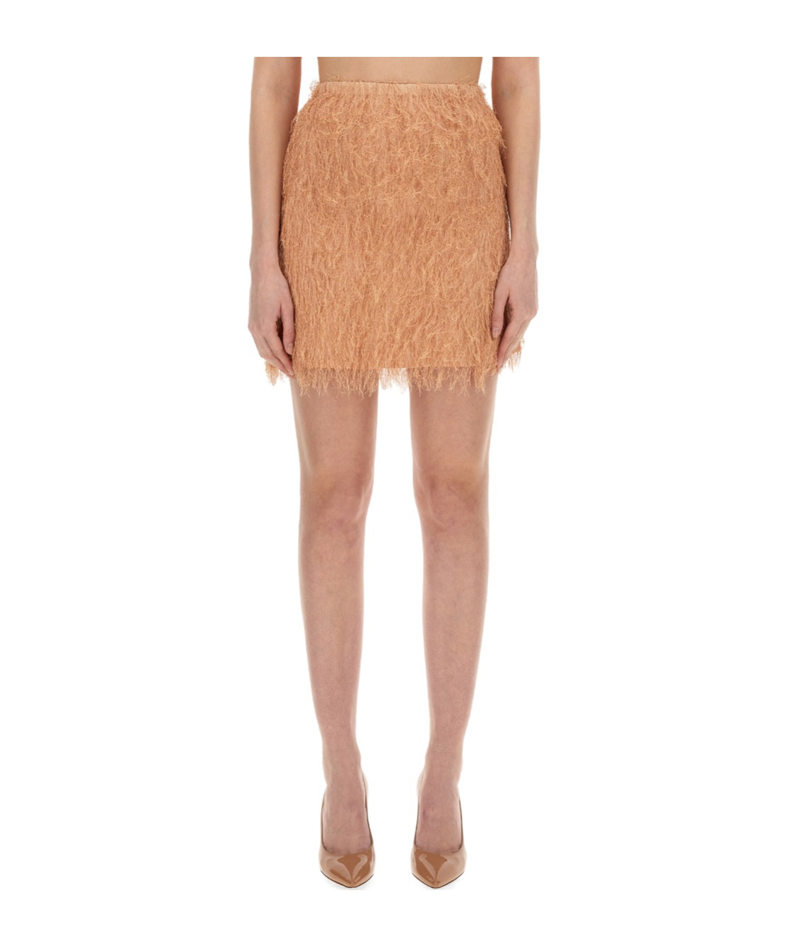 Alysi Frizzy Mini Skirt In Nude