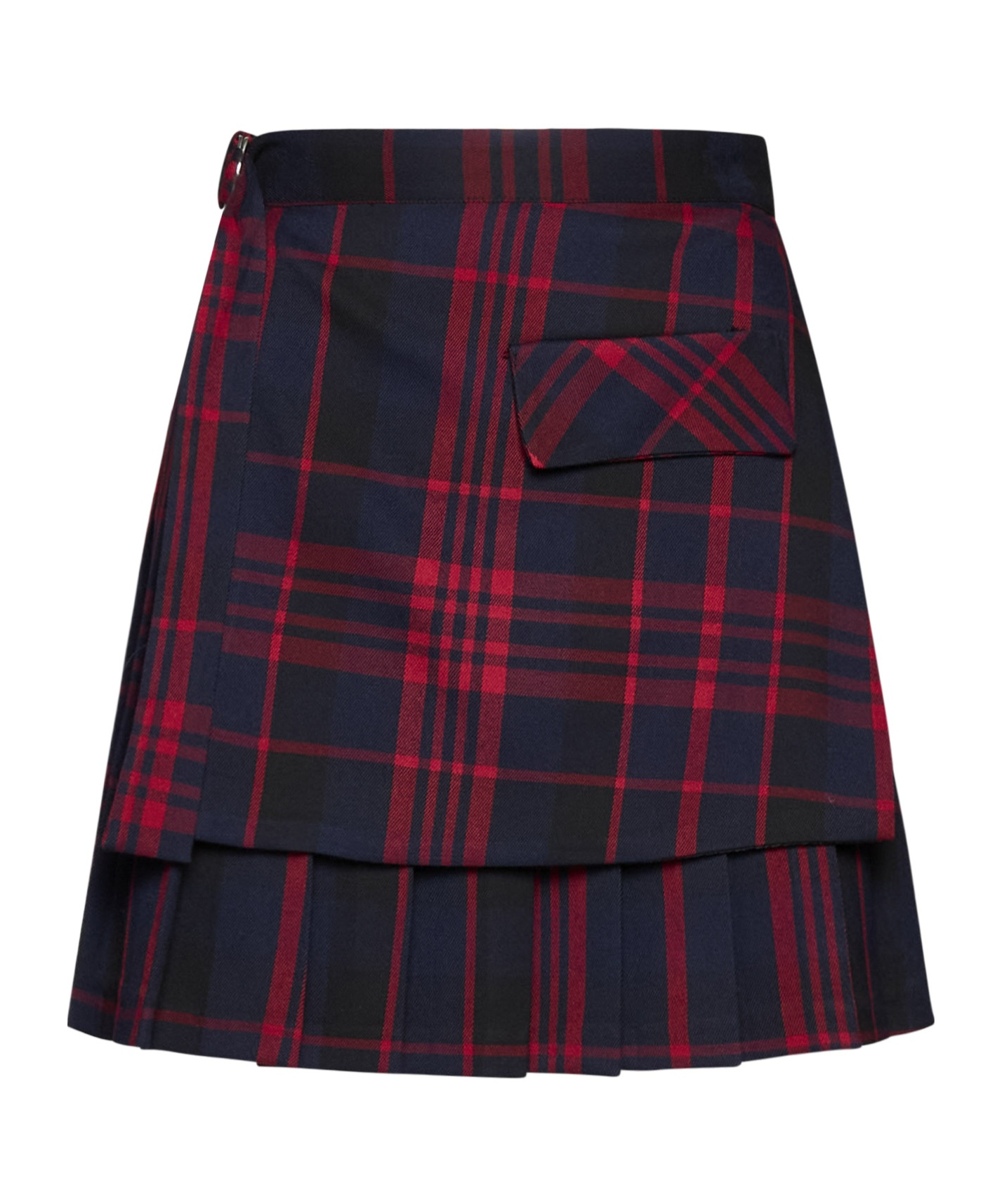 Kaos Check Pattern Skirt In Blue