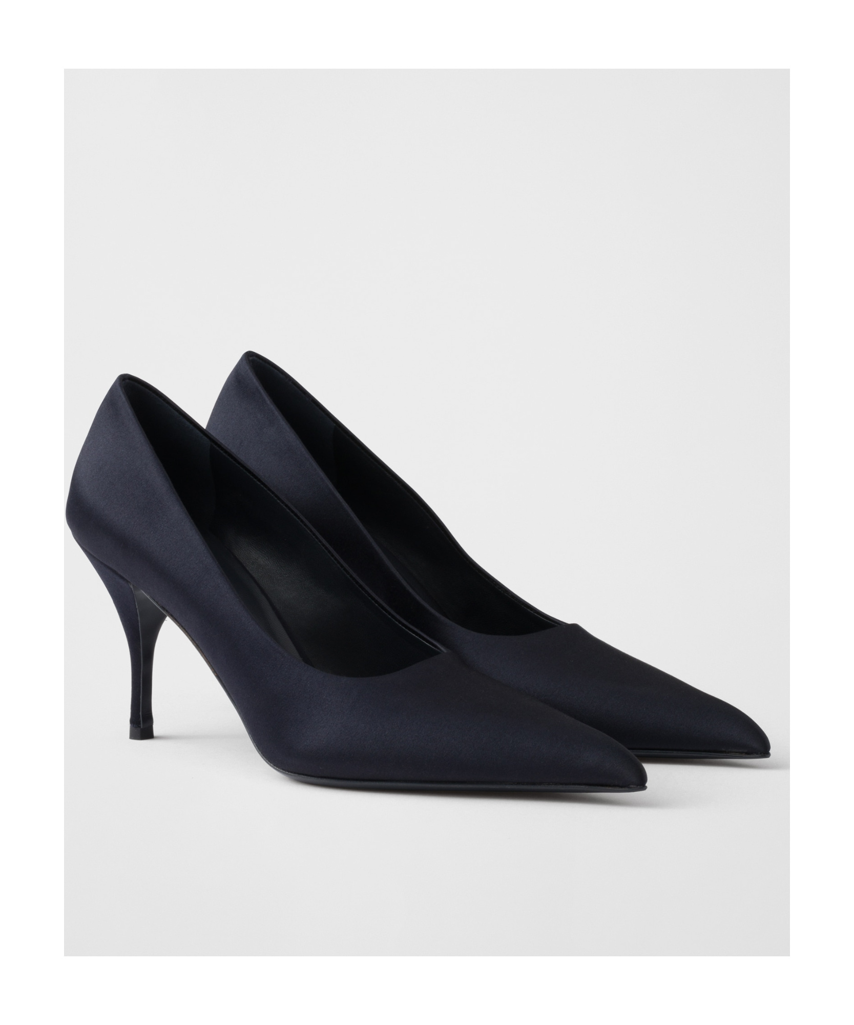 Prada Silk Satin Pumps In Blue