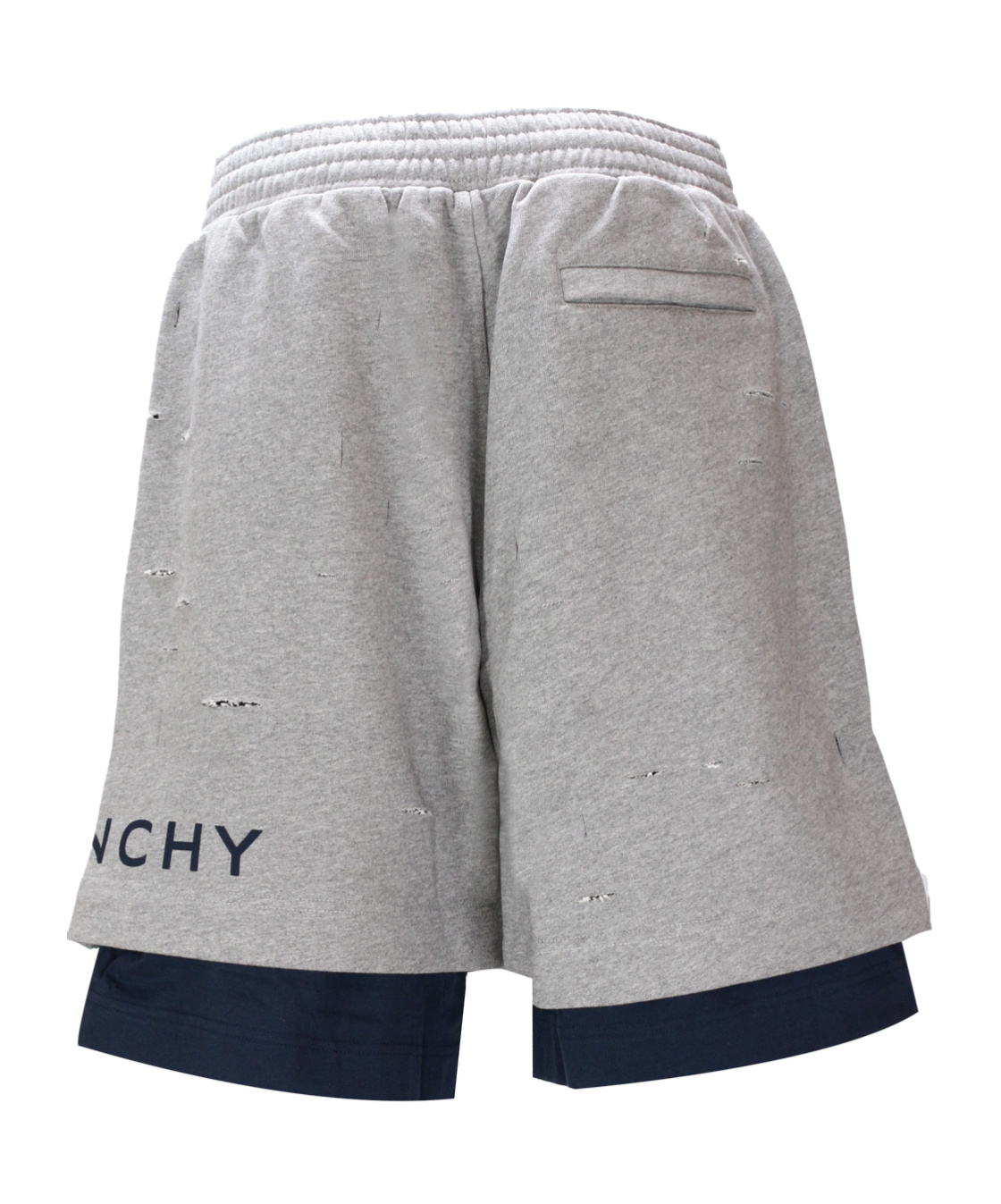 Givenchy Logo Printed Distressed Shorts In Gray