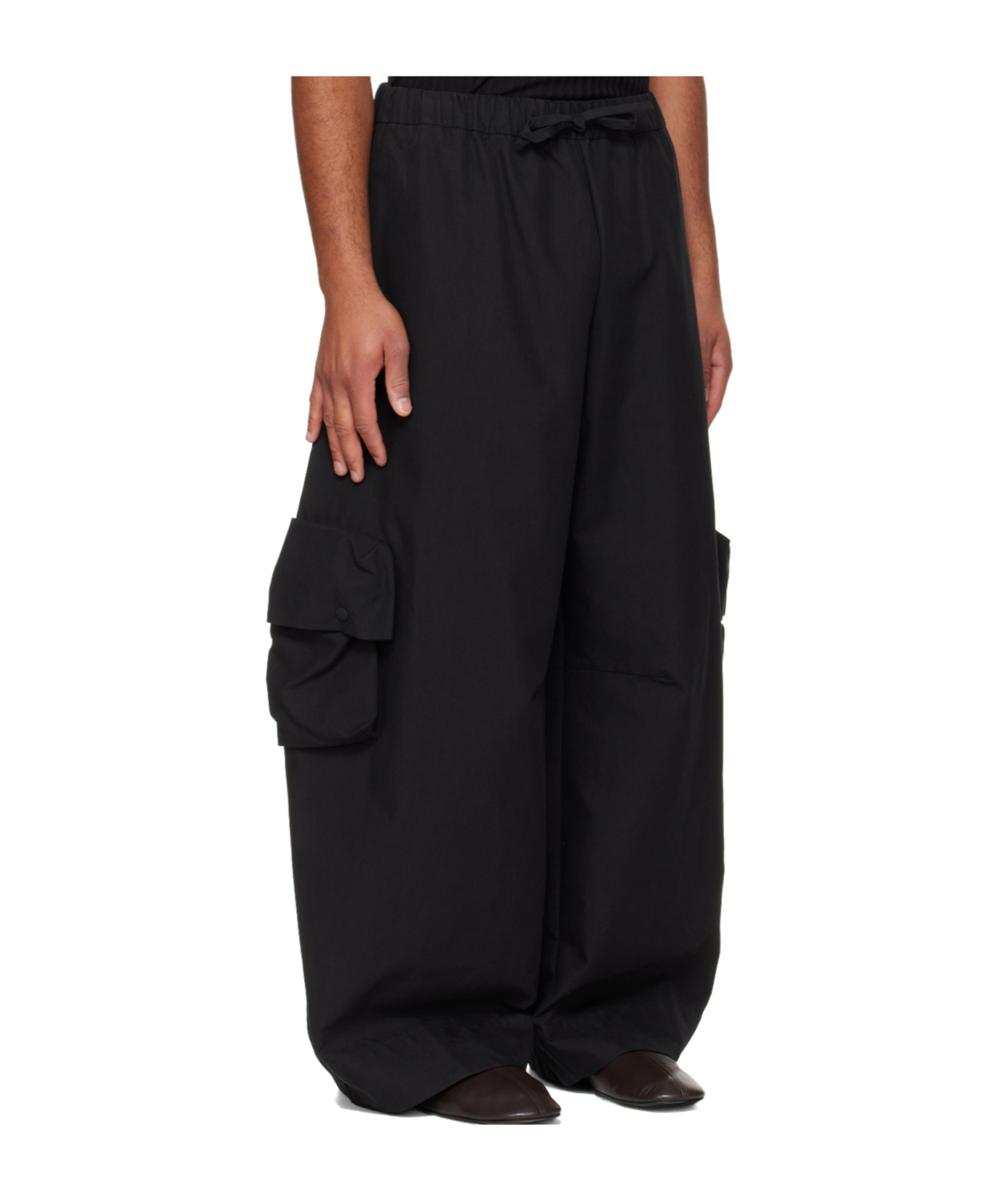 Simone Rocha Drawstring-fastening Multi-pockets Trousers In Black