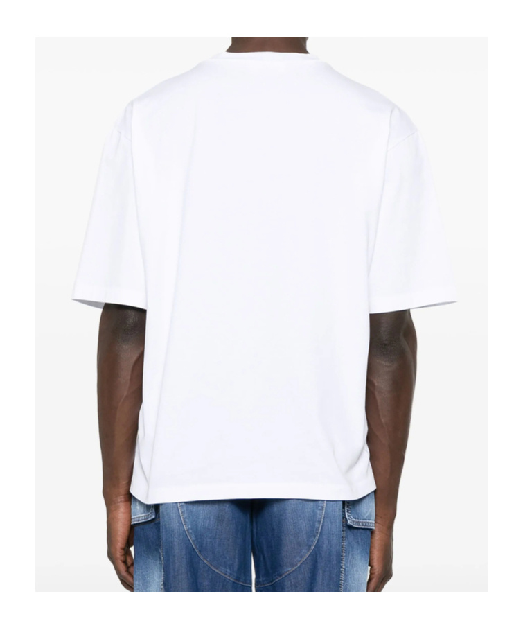 Dsquared2 Summer Lovers Cotton T-shirt With Multicolor Print In White