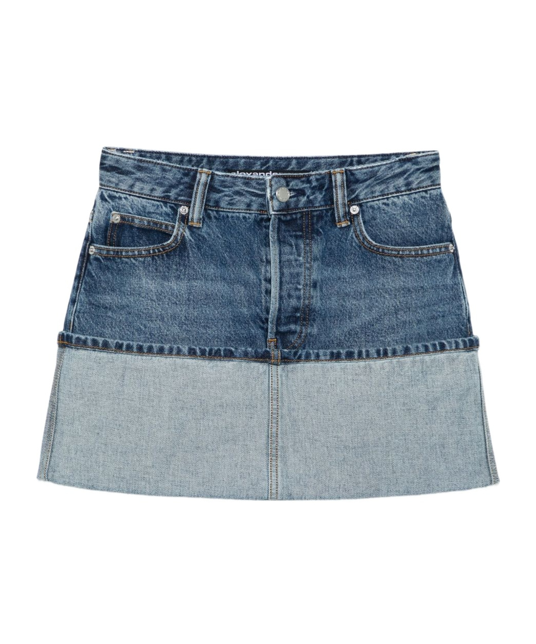 Alexander Wang Light Blue Denim Mini Skirt With Flap