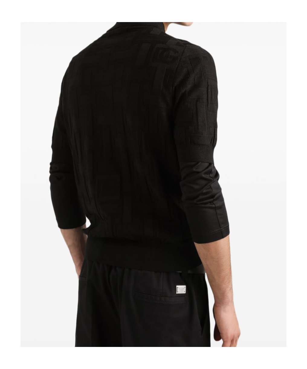 Dolce & Gabbana Silk Polo Shirt In Black